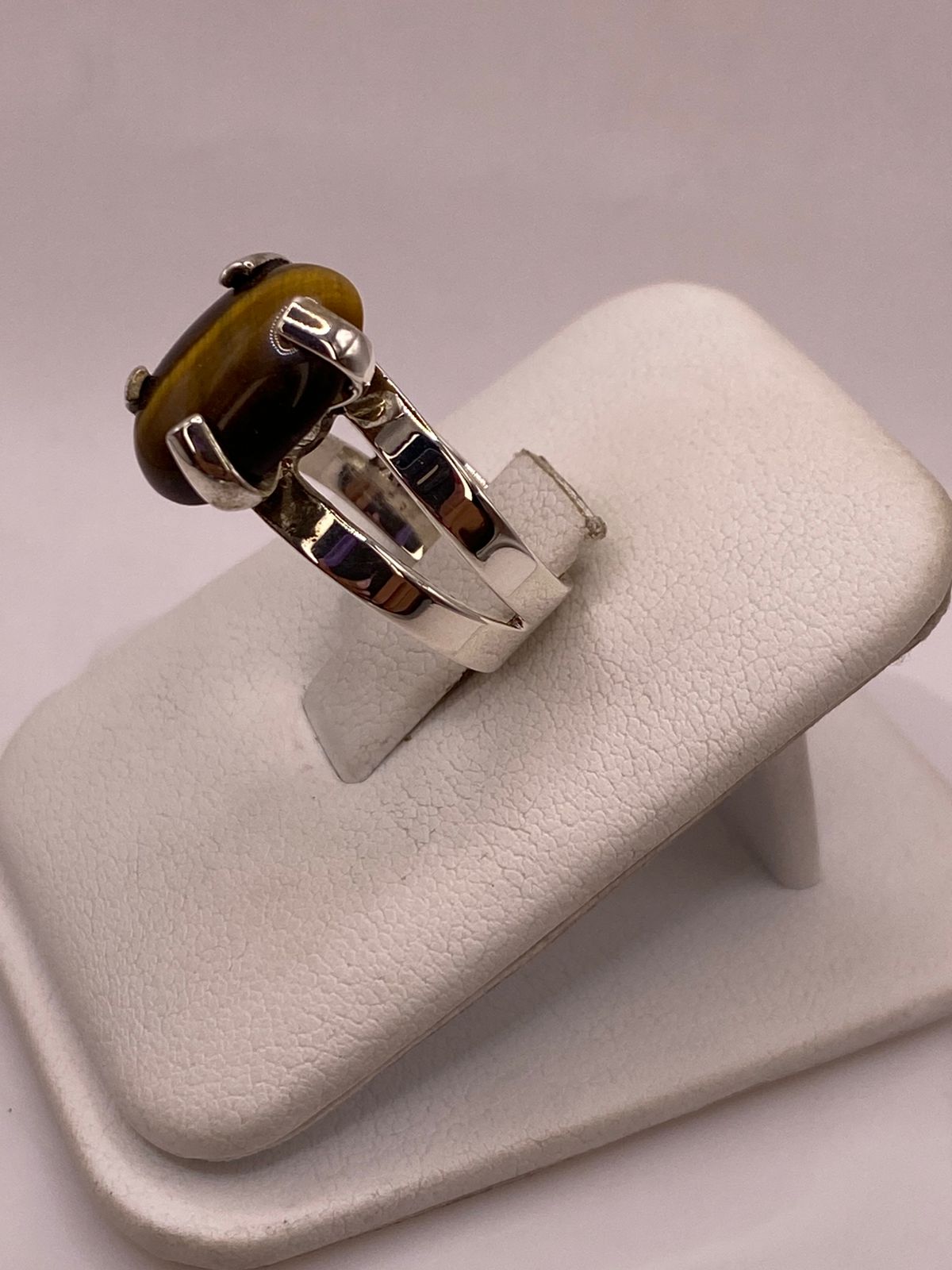 ANILLO OJO DE TIGRE DE PLATA LEY 925