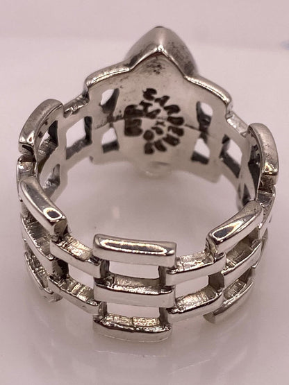 Anillo de Ópalo Verde y Azul Tipo Marquesa en Plata Ley 950, sello de autenticidad Plata Ley .925