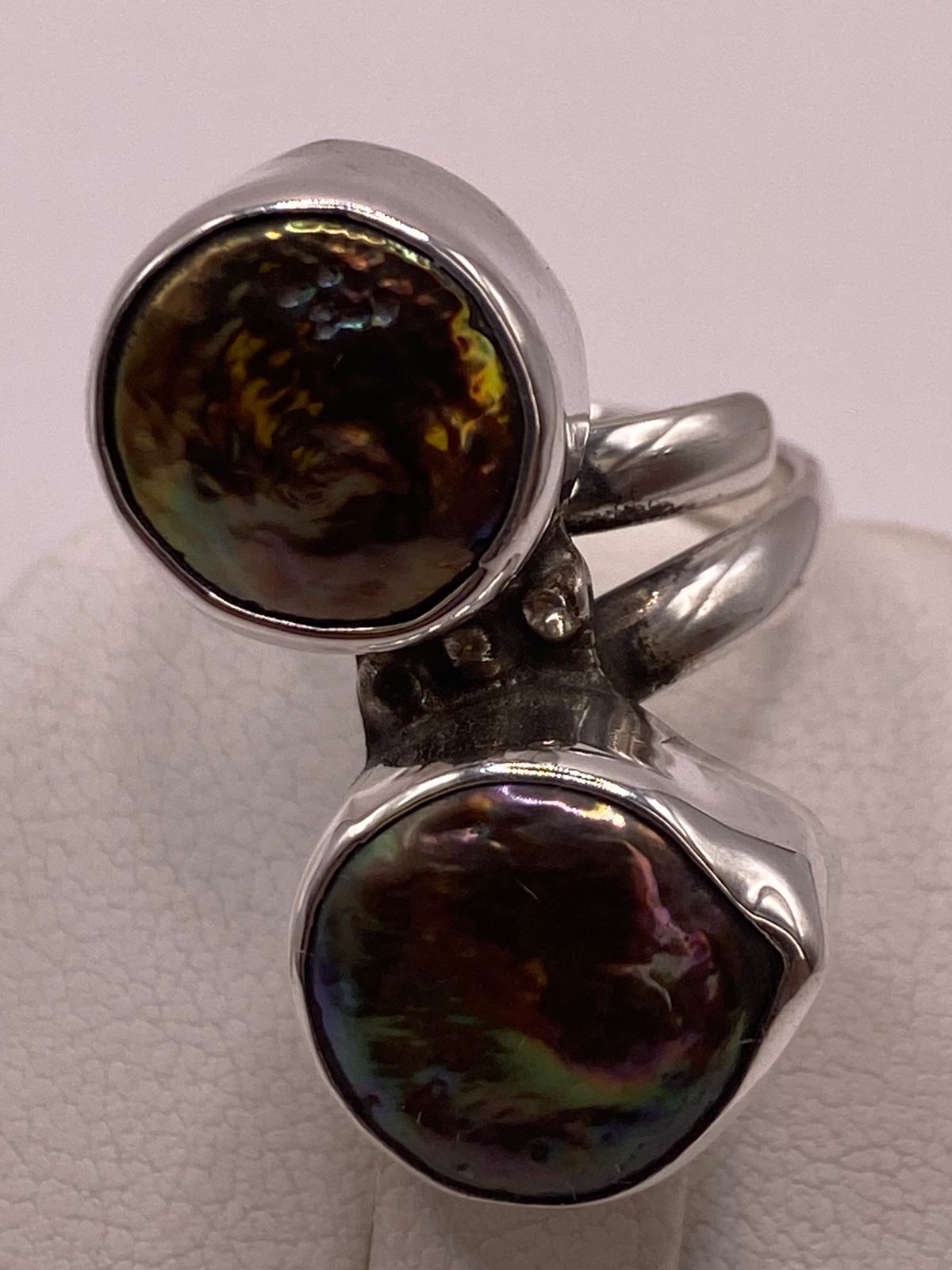 ANILLO DE PLATA LEY 925 CON ABULÓN
