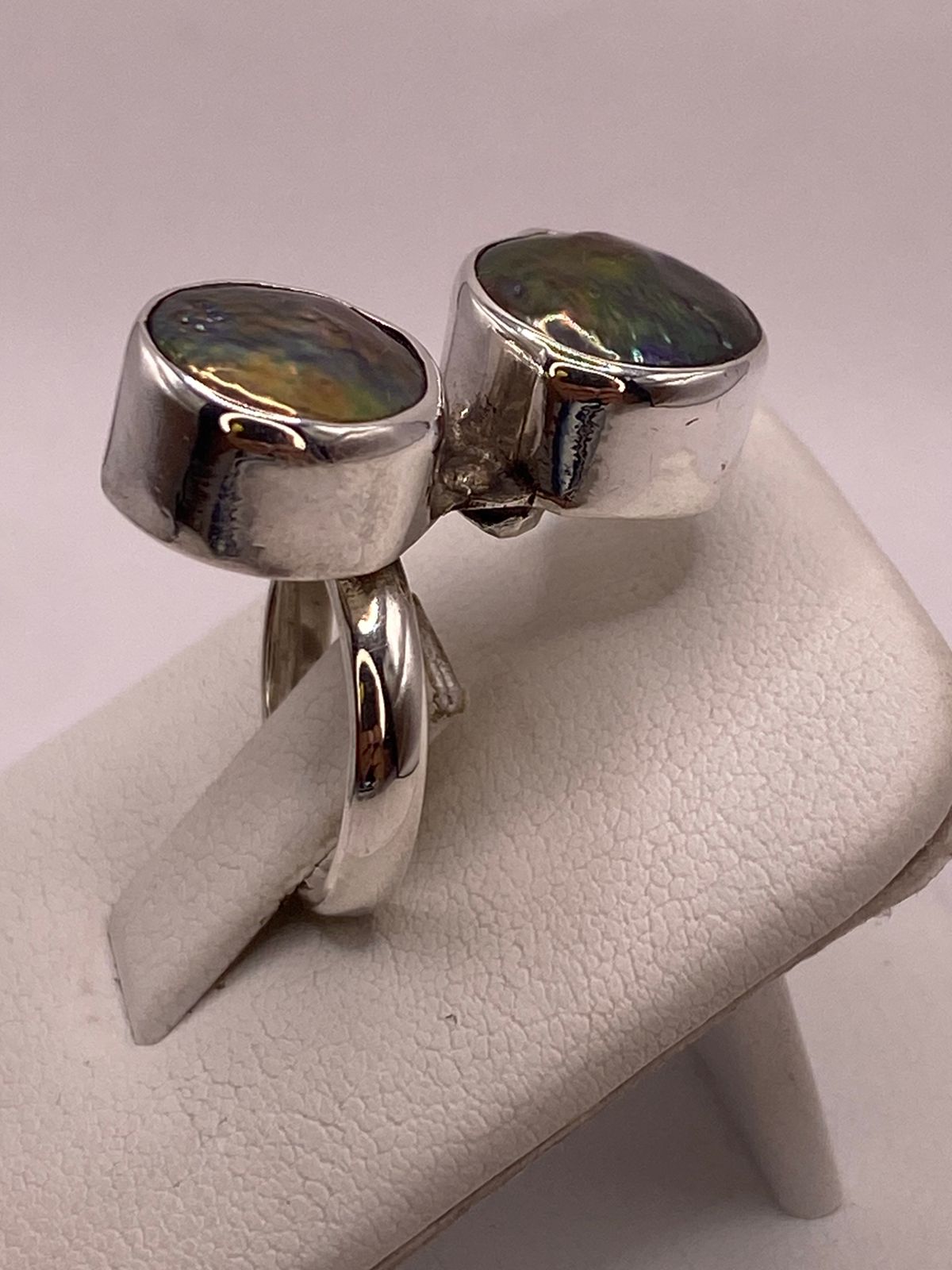 ANILLO DE PLATA LEY 925 CON ABULÓN