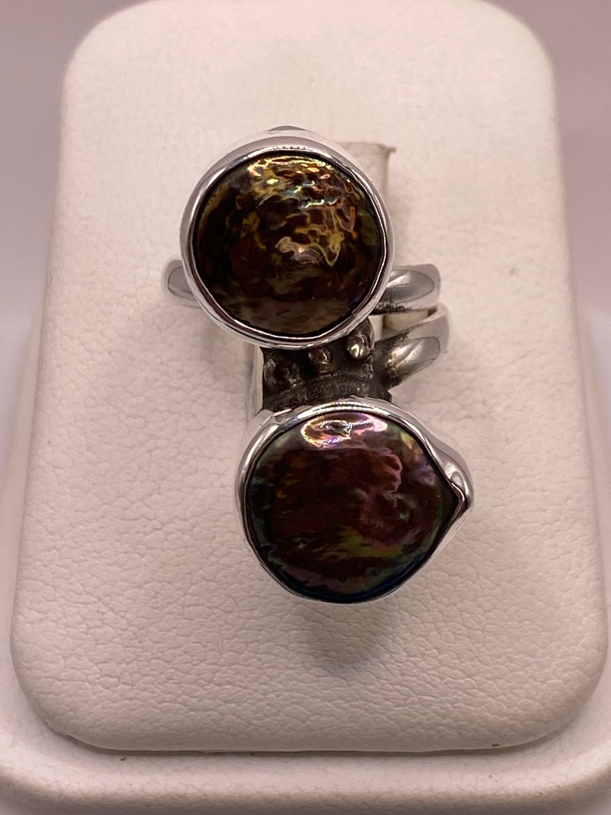 ANILLO DE PLATA LEY 925 CON ABULÓN