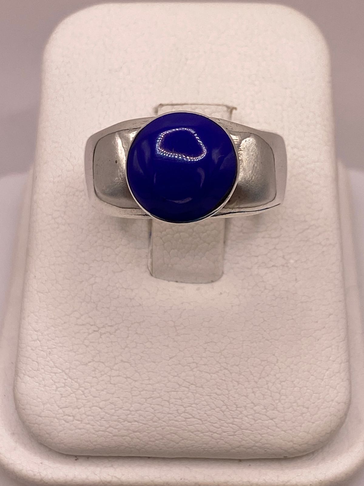 ANILLO DE PLATA LEY 925 CON ÁGATA AZUL