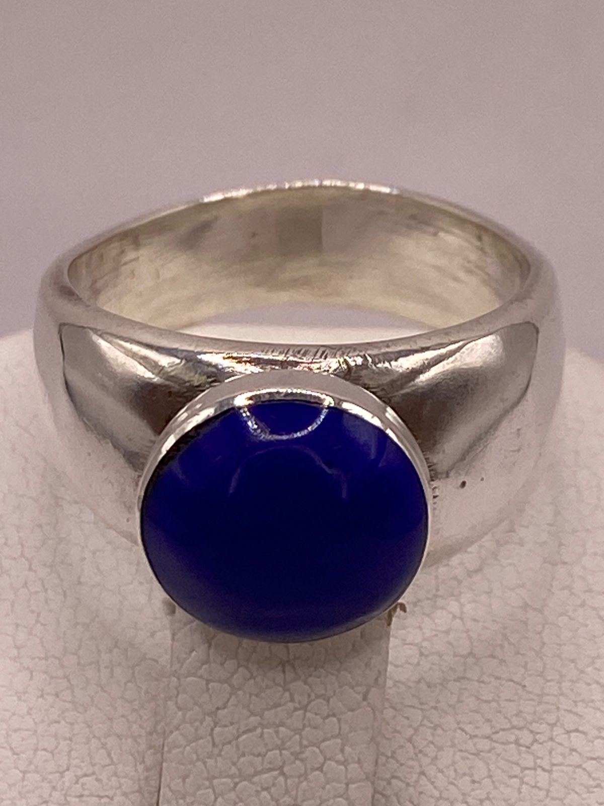ANILLO DE PLATA LEY 925 CON ÁGATA AZUL