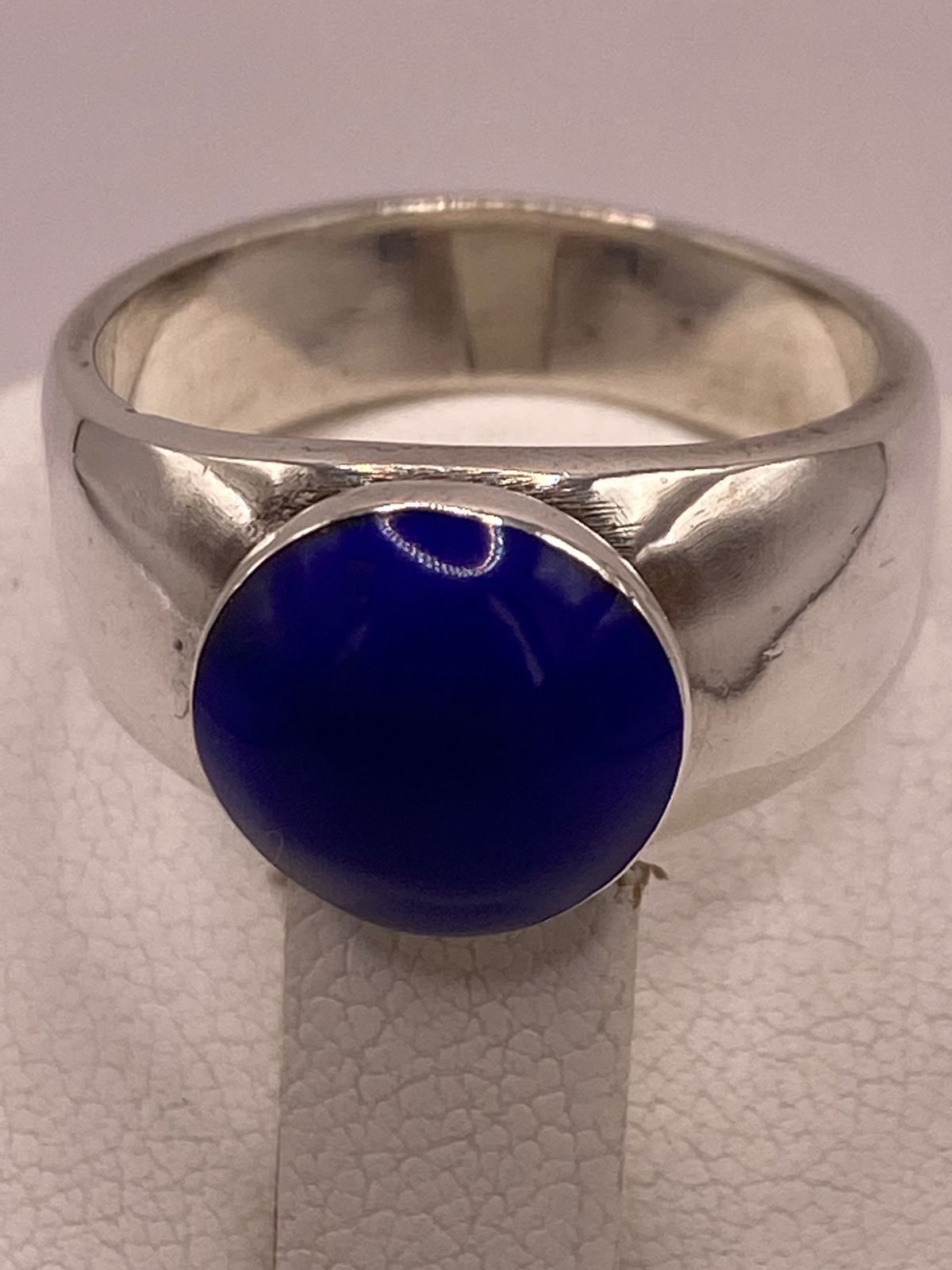 ANILLO DE PLATA LEY 925 CON ÁGATA AZUL