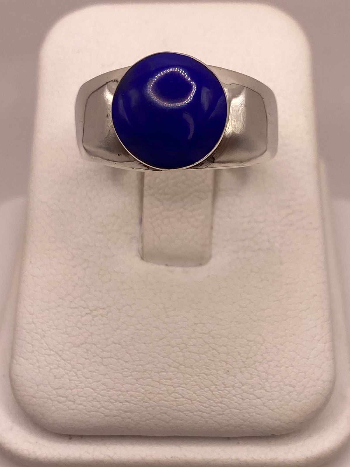 ANILLO DE PLATA LEY 925 CON ÁGATA AZUL