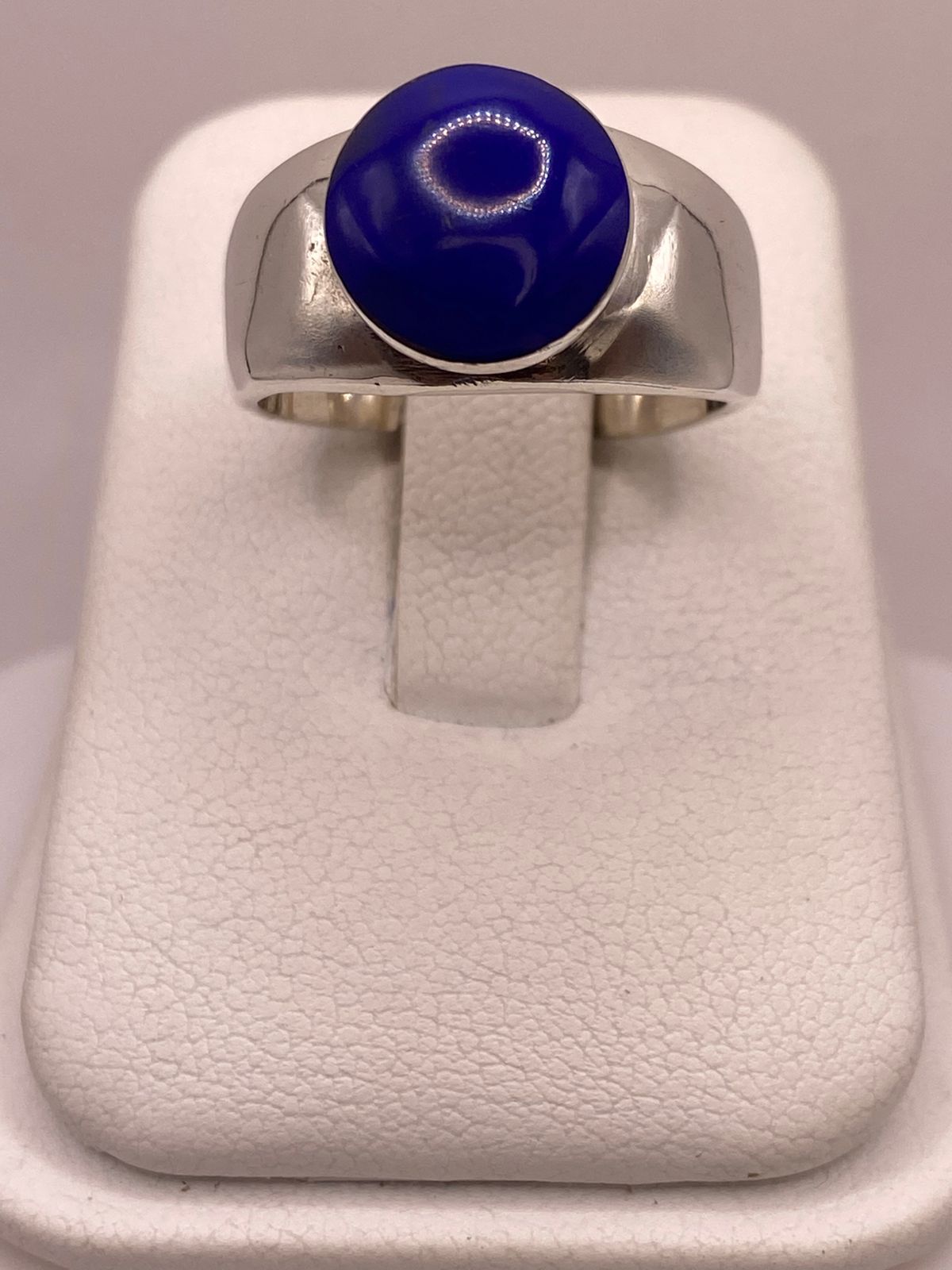 ANILLO DE PLATA LEY 925 CON ÁGATA AZUL