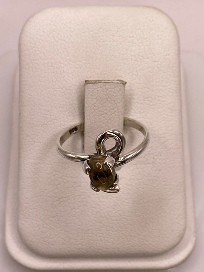 Anillo de Plata Ley 925 con Ámbar Ahumado, vista posterior