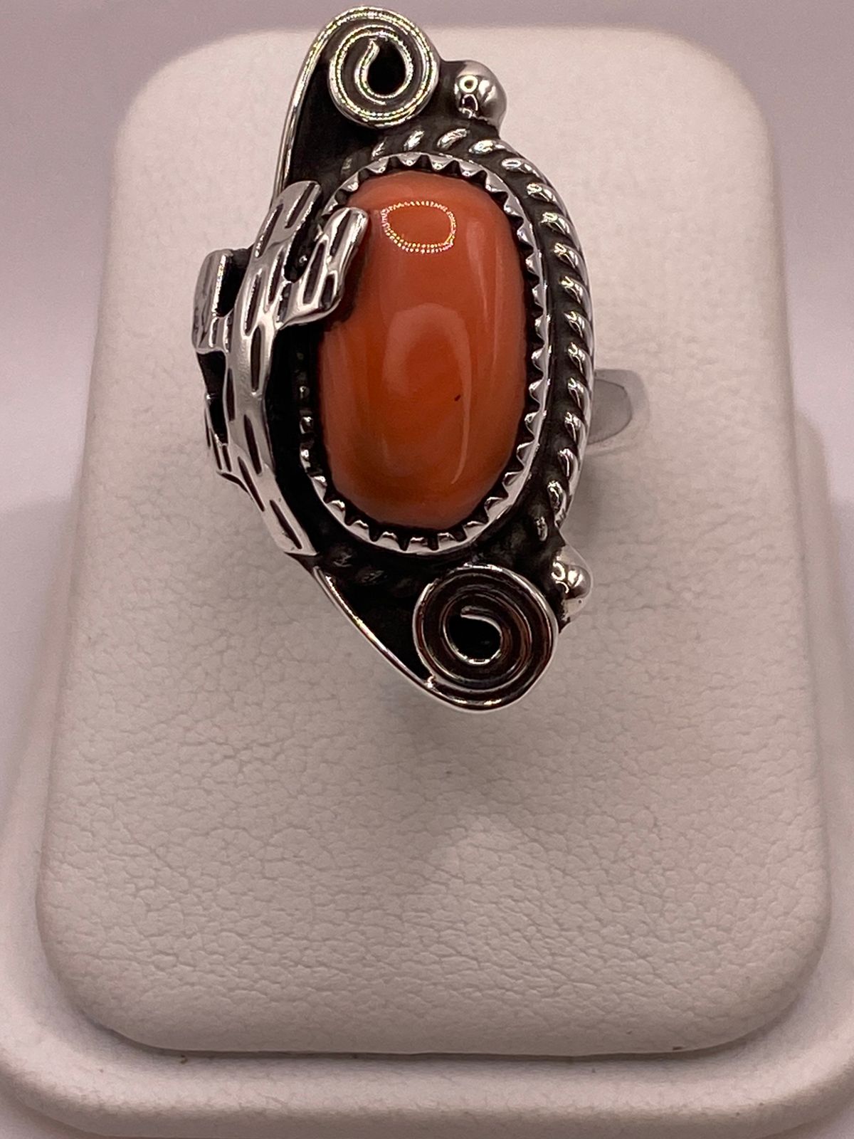 ANILLO DE PLATA LEY 925 CON CORNALINA