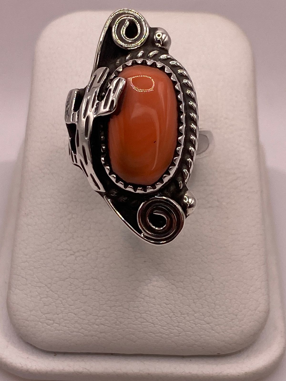 ANILLO DE PLATA LEY 925 CON CORNALINA