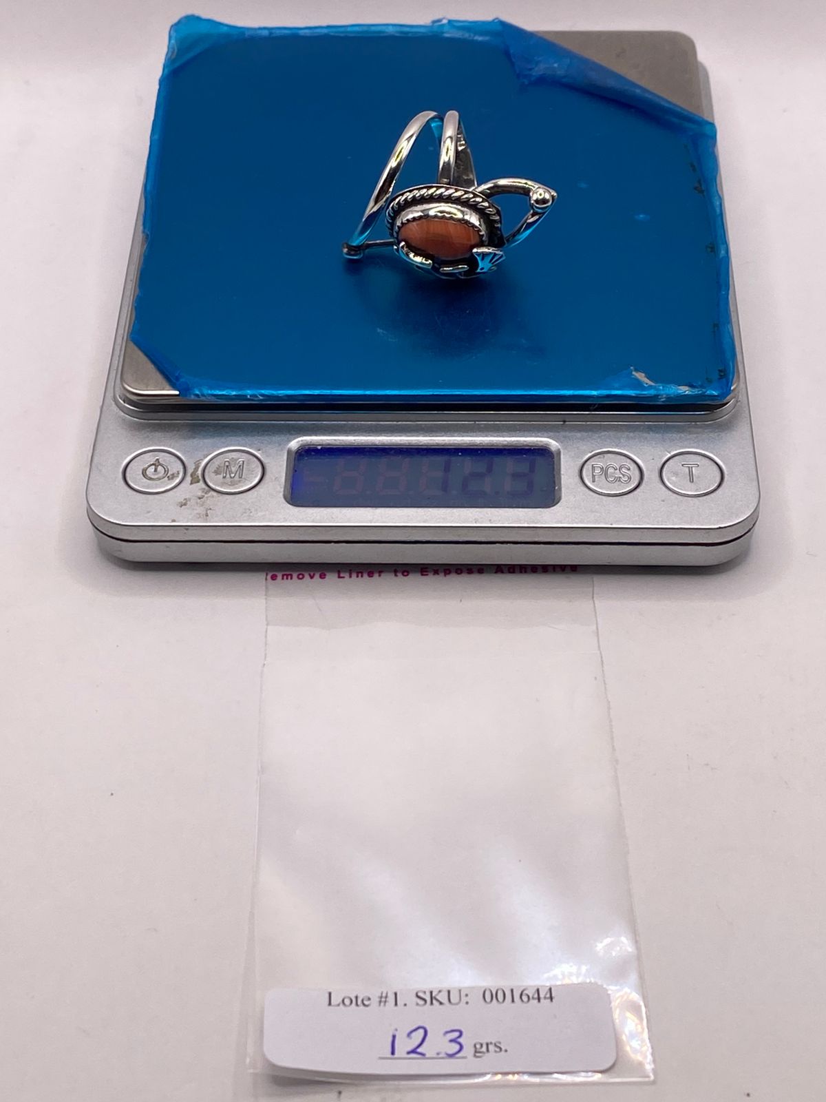 ANILLO DE PLATA LEY 925 CON CORNALINA Y FIGURA KOKOPELLI