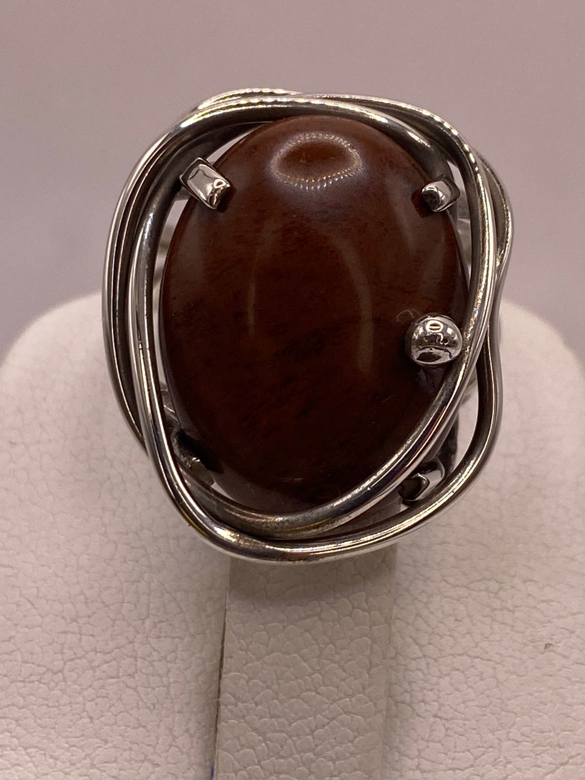 ANILLO DE PLATA LEY 925 CON JASPE ROJO