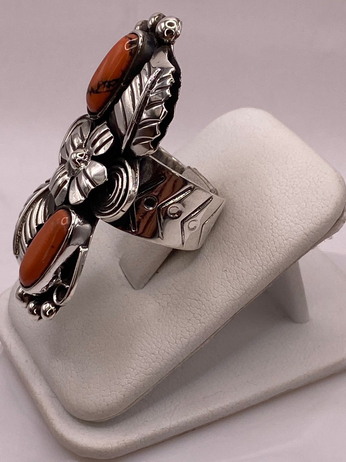 ANILLO DE PLATA LEY 925 CON JASPE ROJO