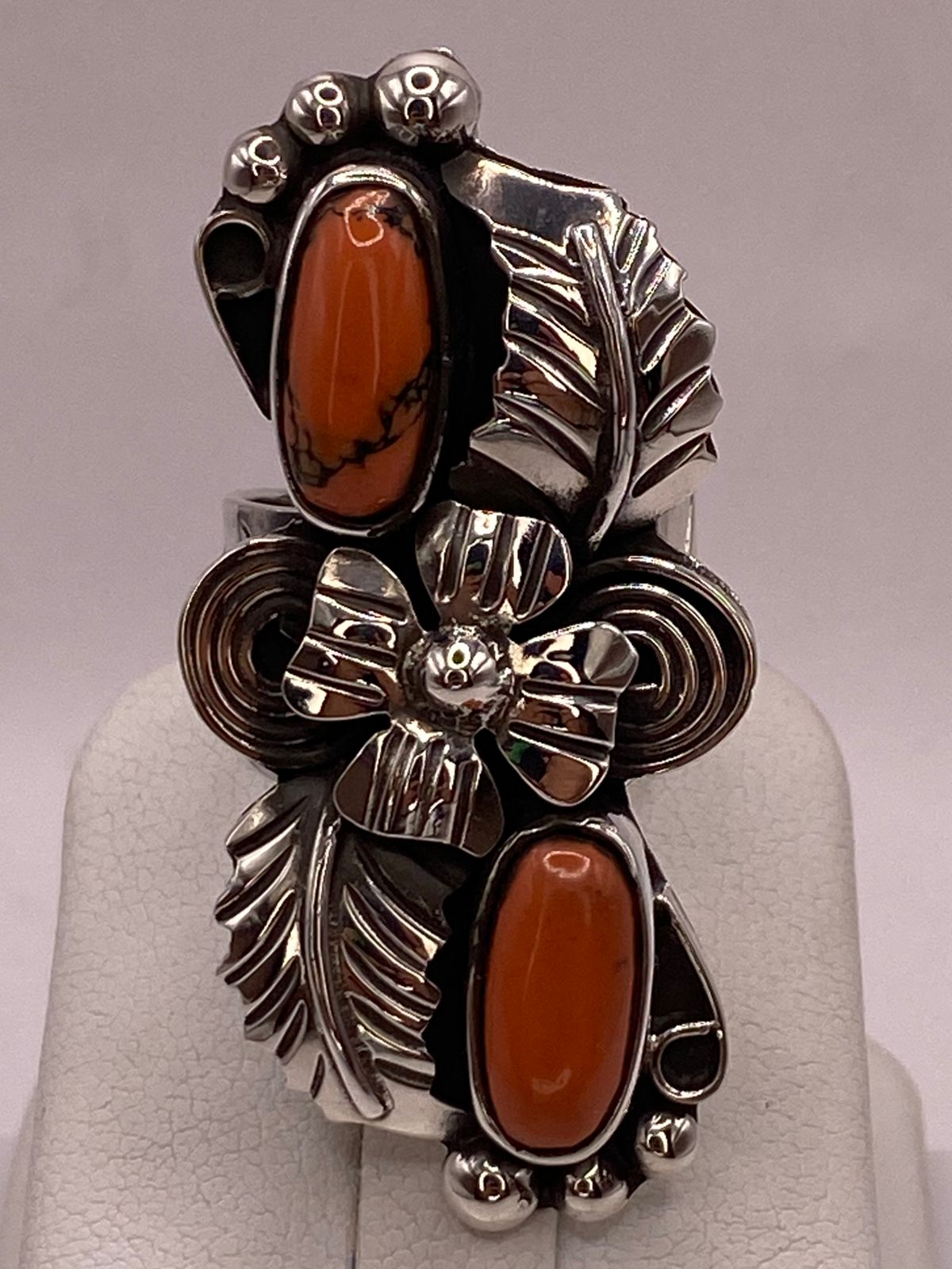 ANILLO DE PLATA LEY 925 CON JASPE ROJO