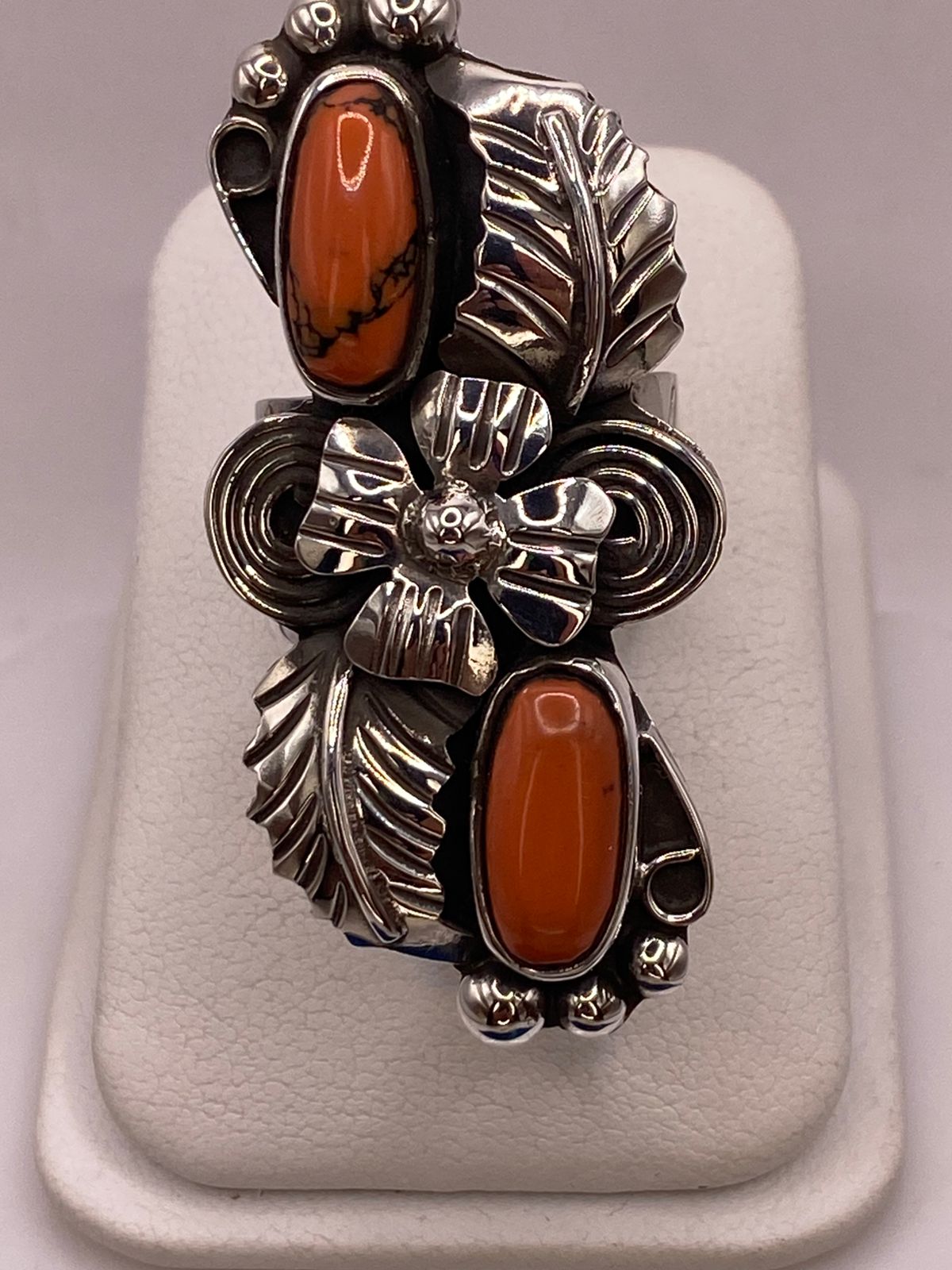 ANILLO DE PLATA LEY 925 CON JASPE ROJO