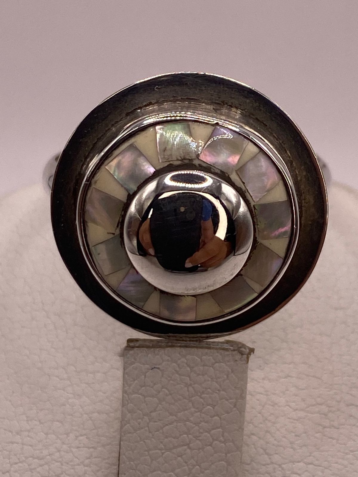 ANILLO DE PLATA LEY 925 CON NÁCAR NATURAL