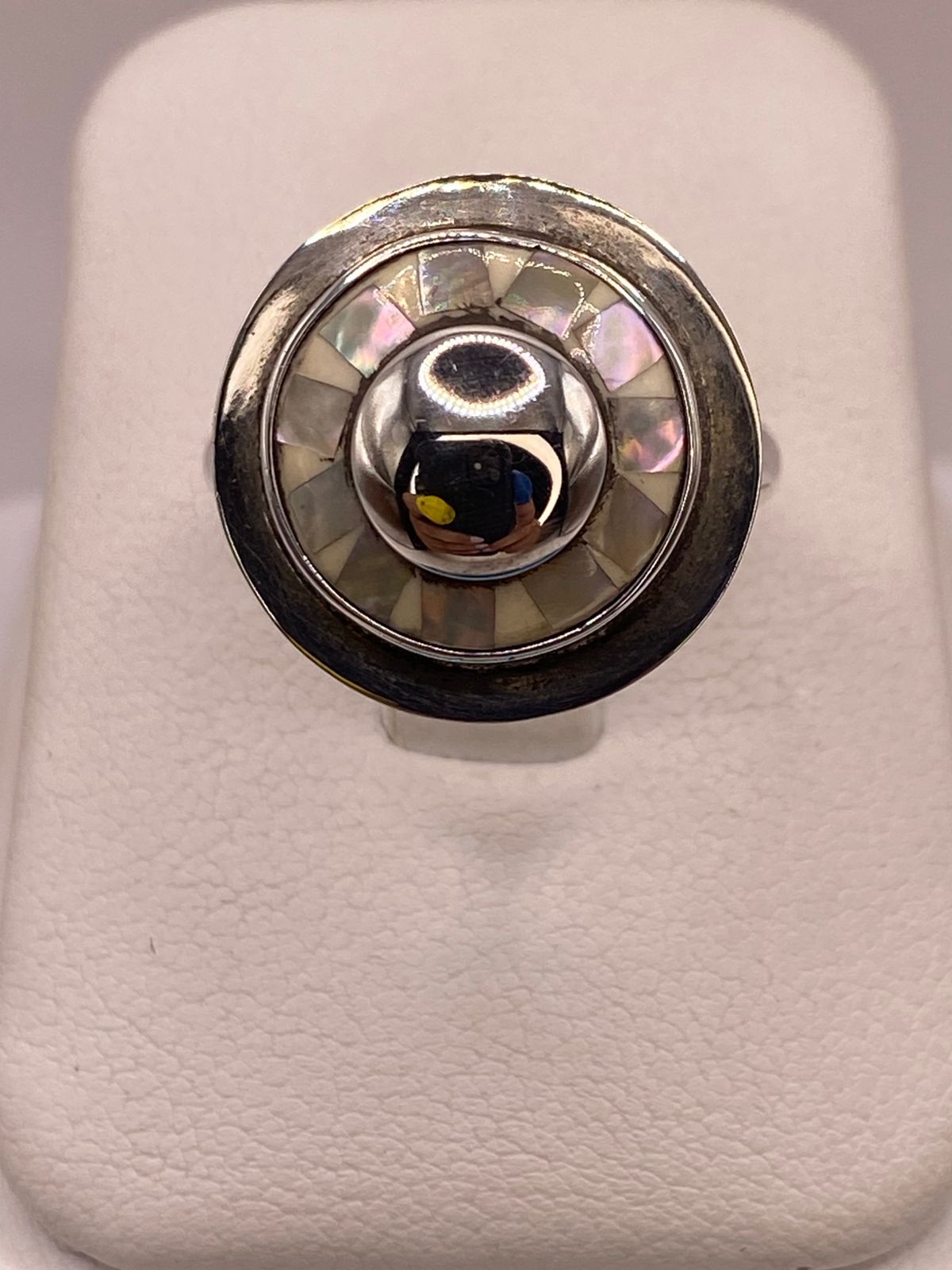 ANILLO DE PLATA LEY 925 CON NÁCAR NATURAL