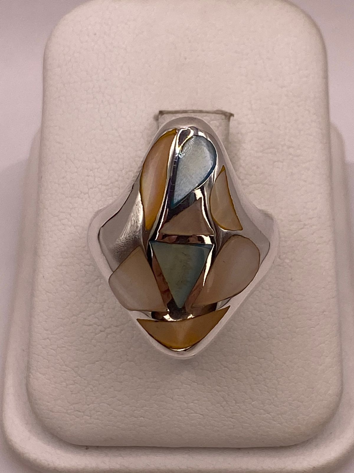 ANILLO DE PLATA LEY 925 CON NÁCAR NATURAL