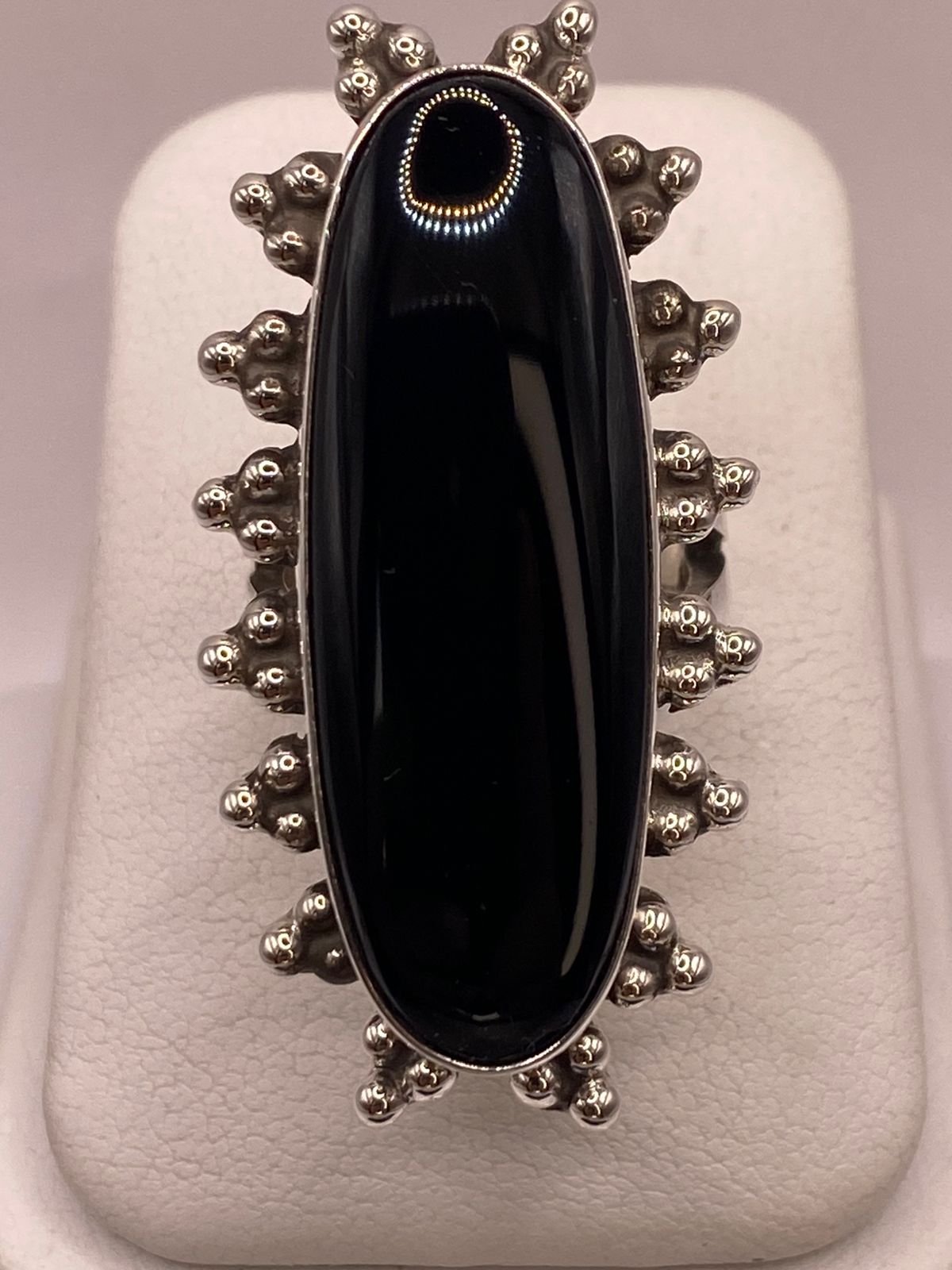 ANILLO DE PLATA LEY 925 CON ÓNIX NEGRO