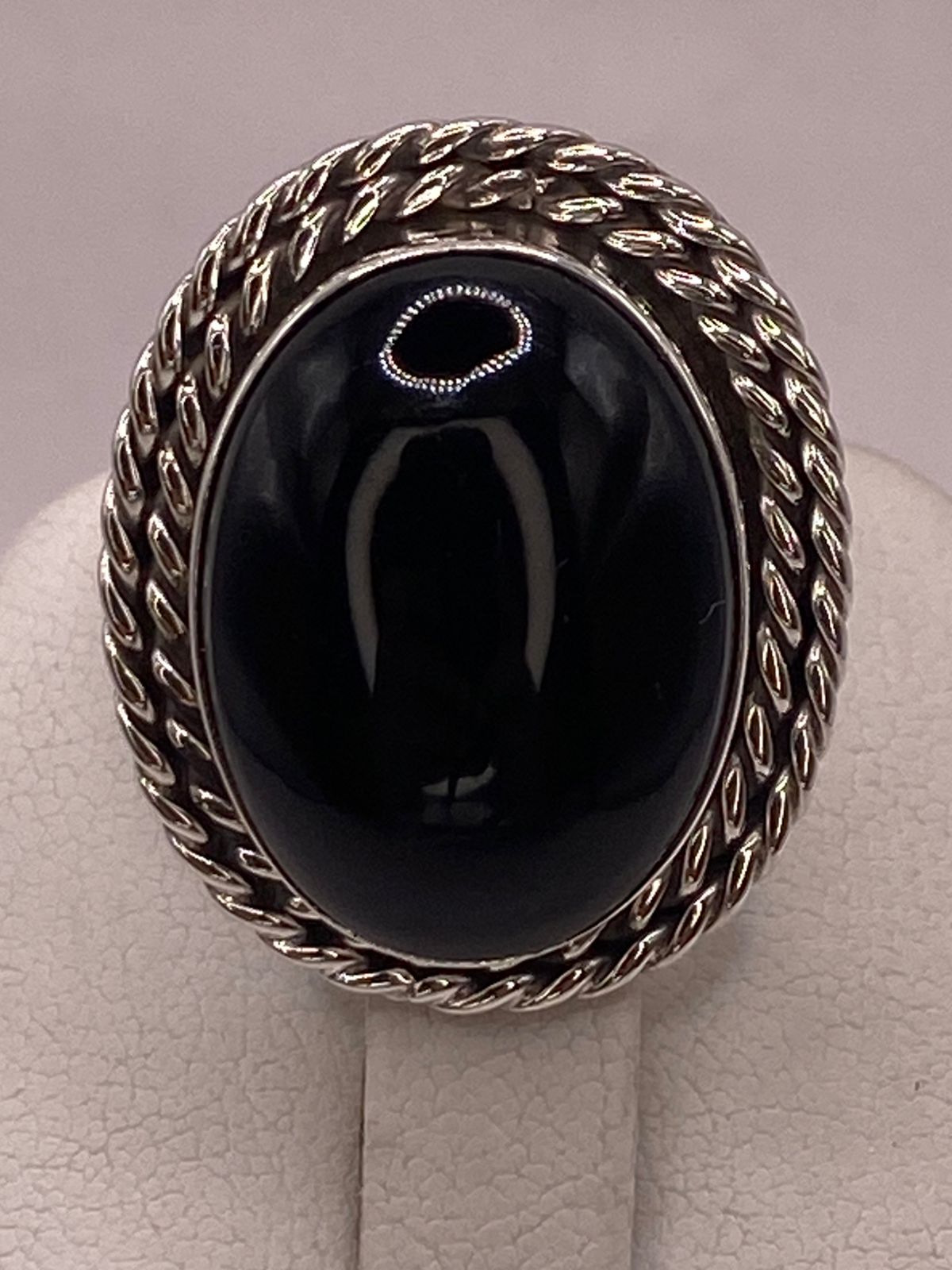 ANILLO DE PLATA LEY 925 CON ÓNIX NEGRO