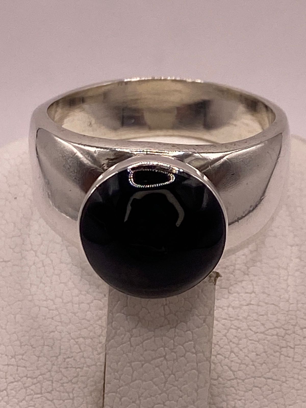 ANILLO DE PLATA LEY 925 CON ÓNIX NEGRO