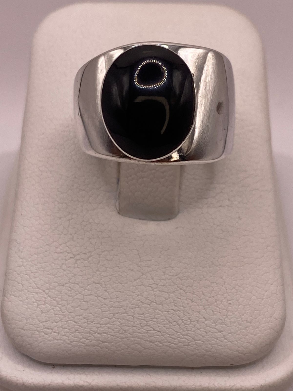 ANILLO DE PLATA LEY 925 CON ÓNIX NEGRO