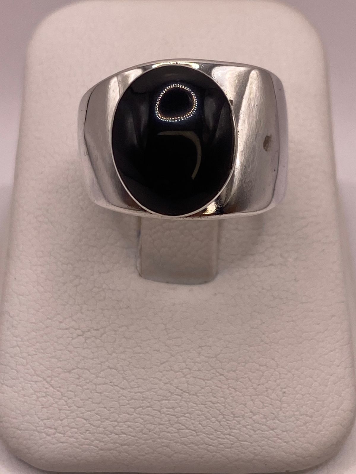 ANILLO DE PLATA LEY 925 CON ÓNIX NEGRO