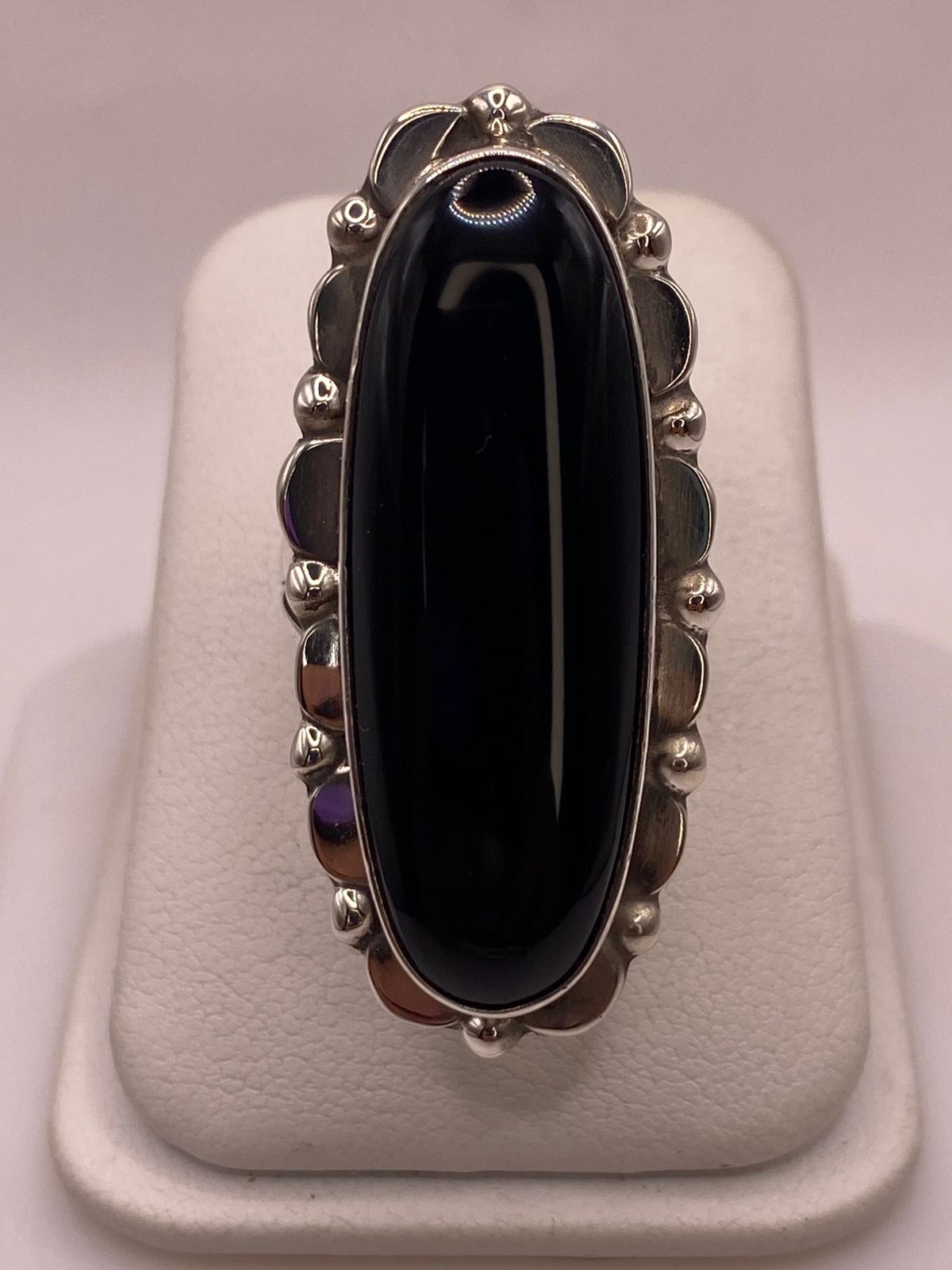 ANILLO DE PLATA LEY 925 CON ÓNIX NEGRO
