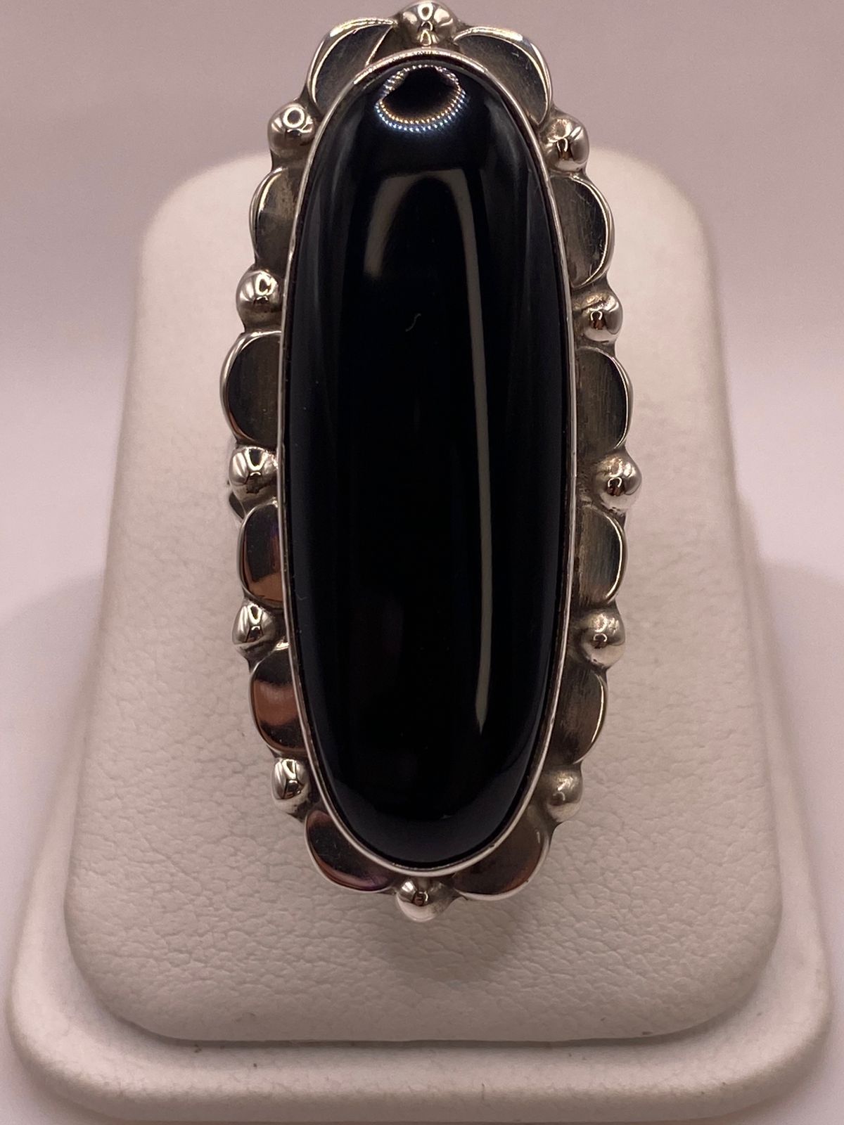 ANILLO DE PLATA LEY 925 CON ÓNIX NEGRO