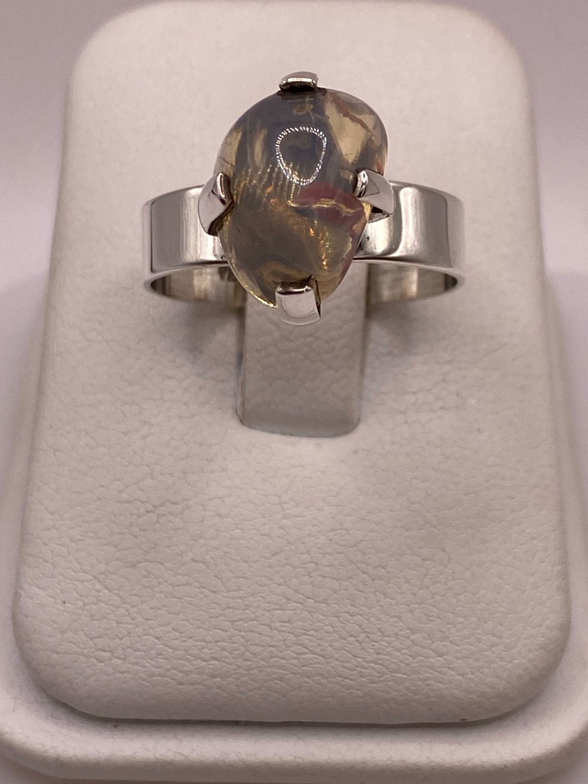 ANILLO DE PLATA LEY 925 CON ÓPALO DE FUEGO