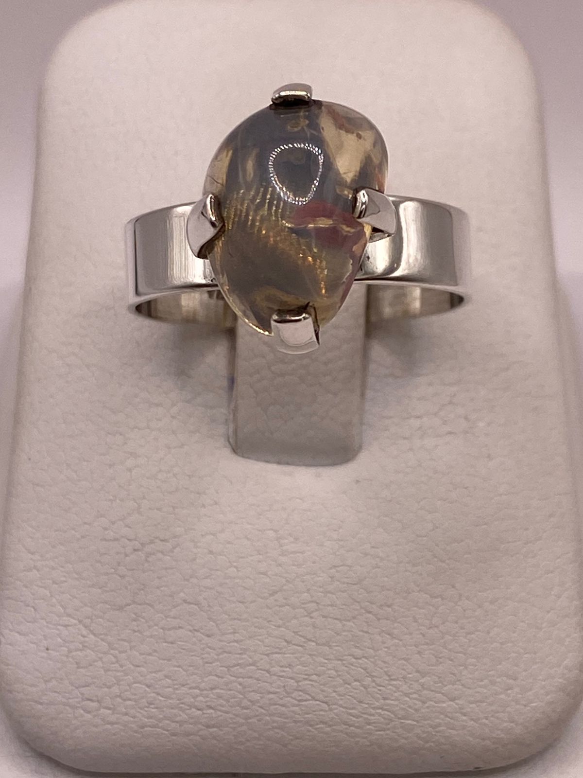 ANILLO DE PLATA LEY 925 CON ÓPALO DE FUEGO