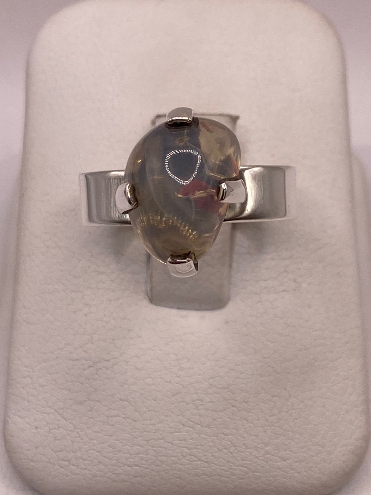ANILLO DE PLATA LEY 925 CON ÓPALO DE FUEGO