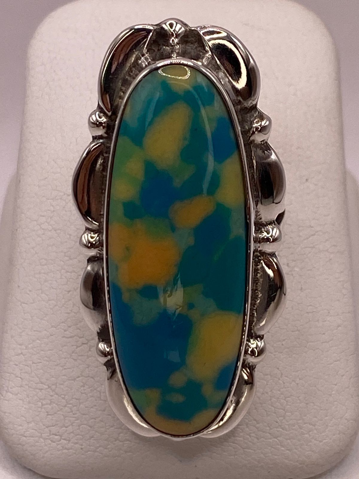 ANILLO DE PLATA LEY 925 CON TURQUESA MULTICOLOR