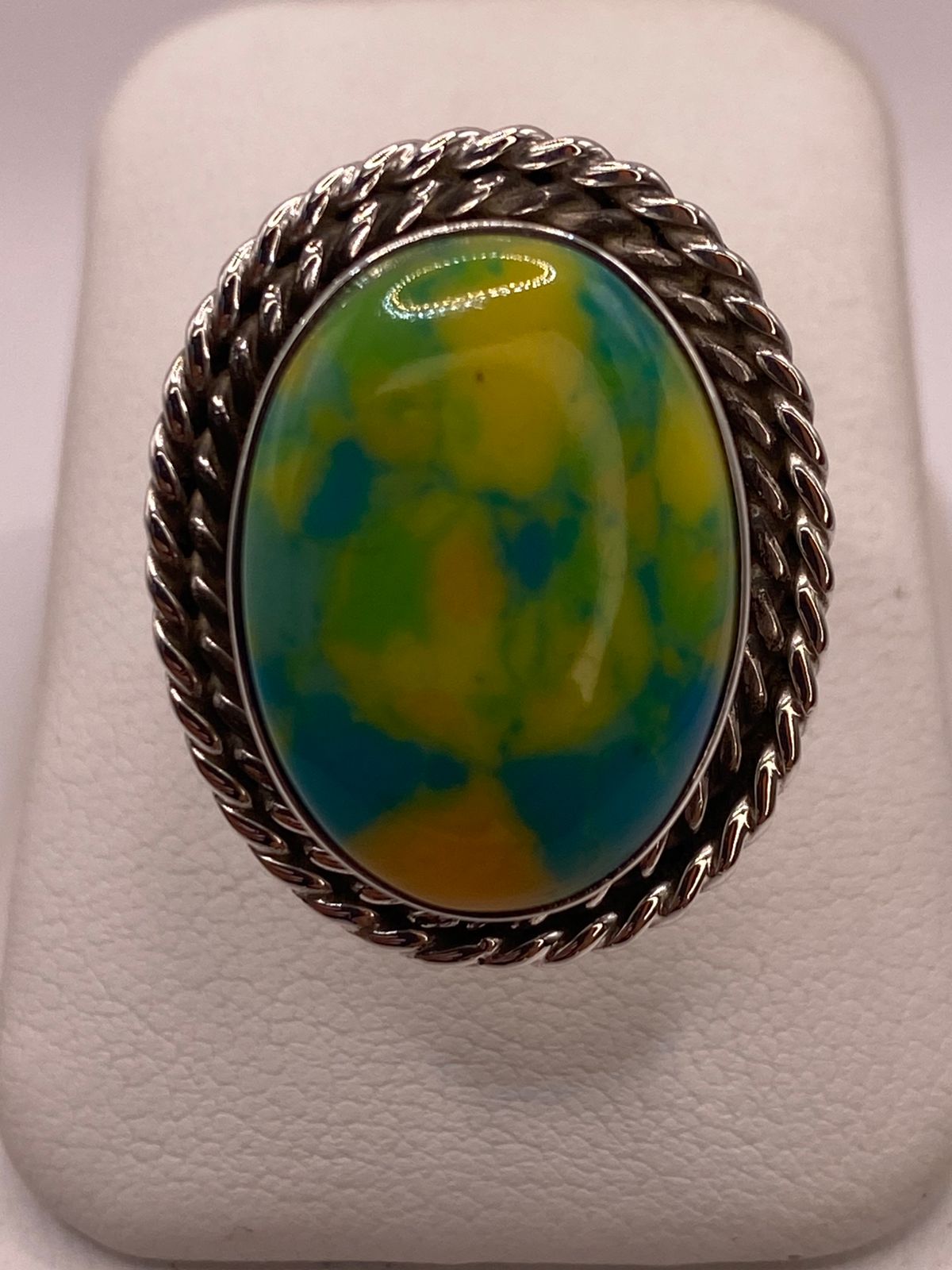 ANILLO DE PLATA LEY 925 CON TURQUESA MULTICOLOR