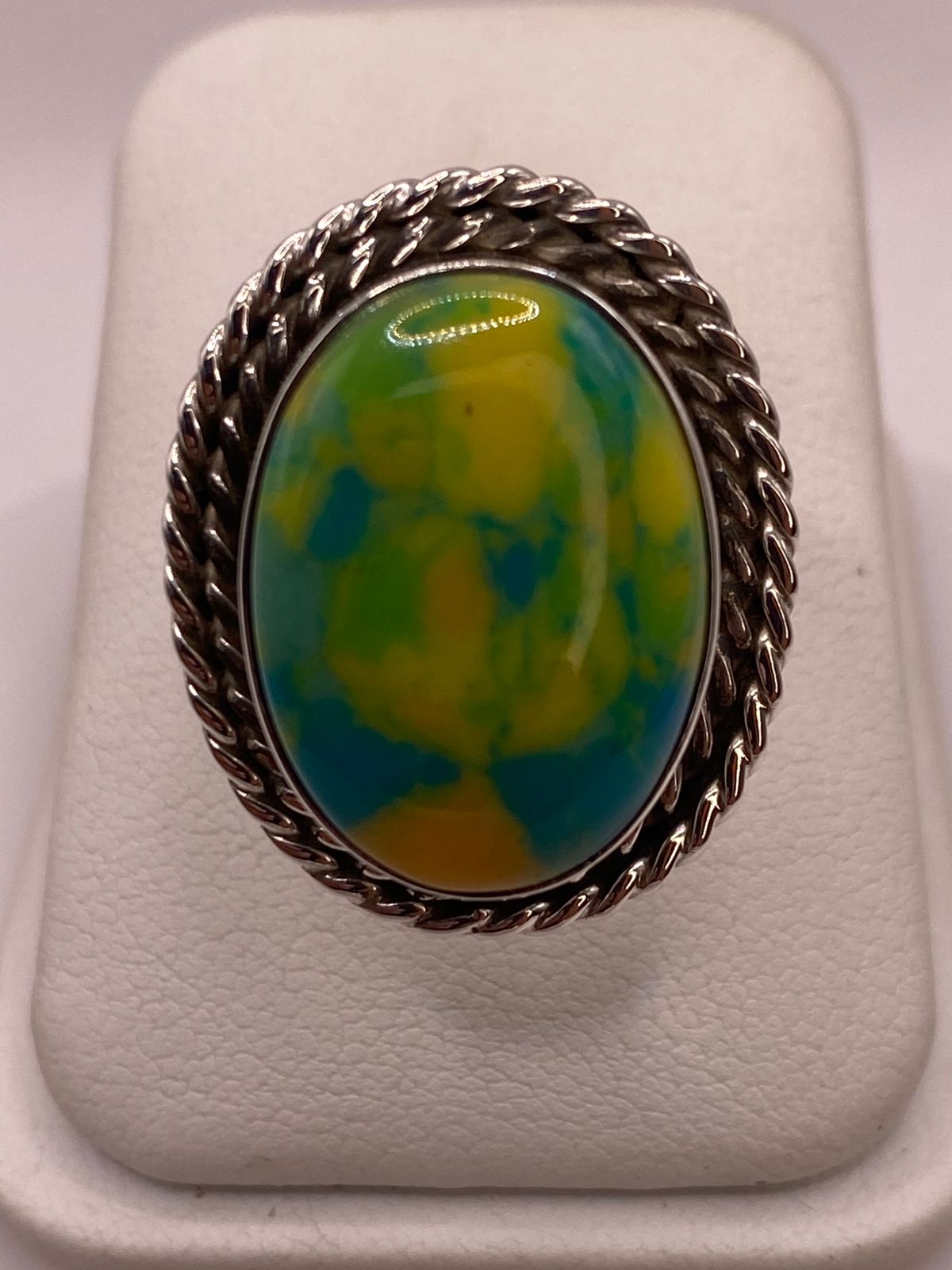 ANILLO DE PLATA LEY 925 CON TURQUESA MULTICOLOR