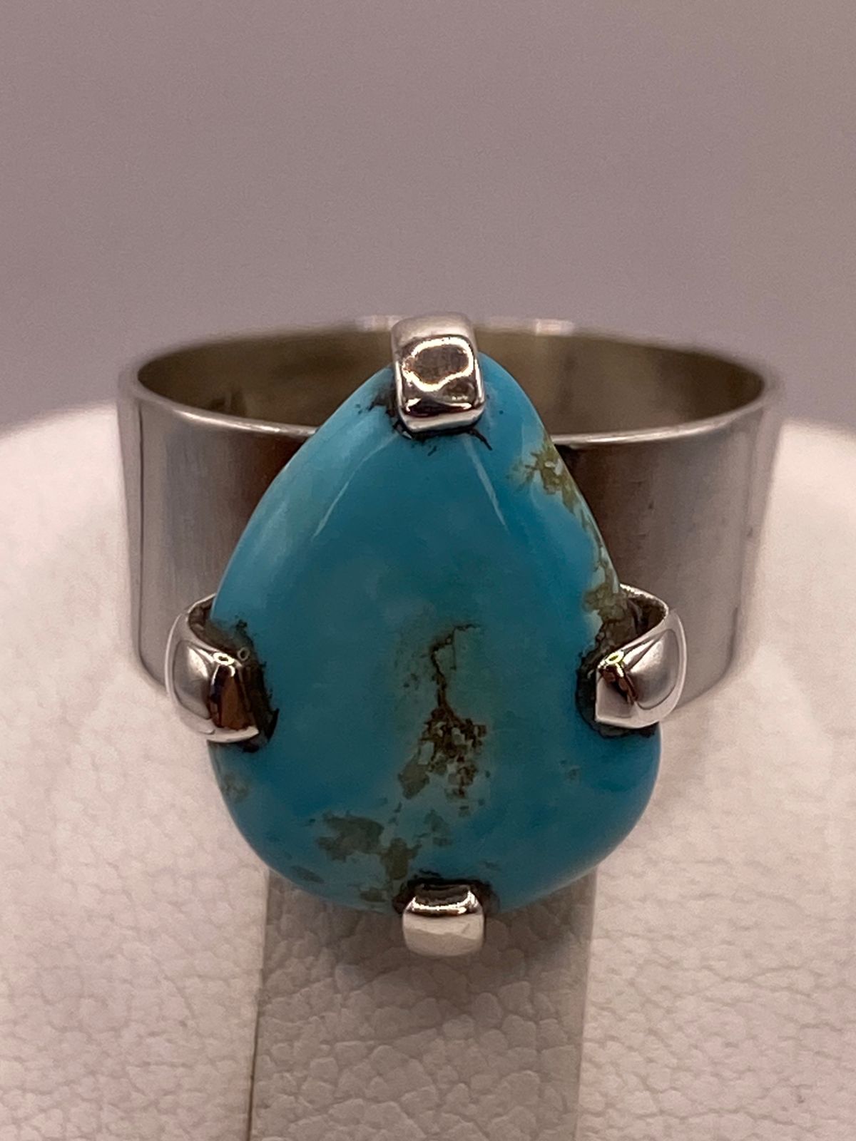 ANILLO DE PLATA LEY 925 CON TURQUESA NATURAL
