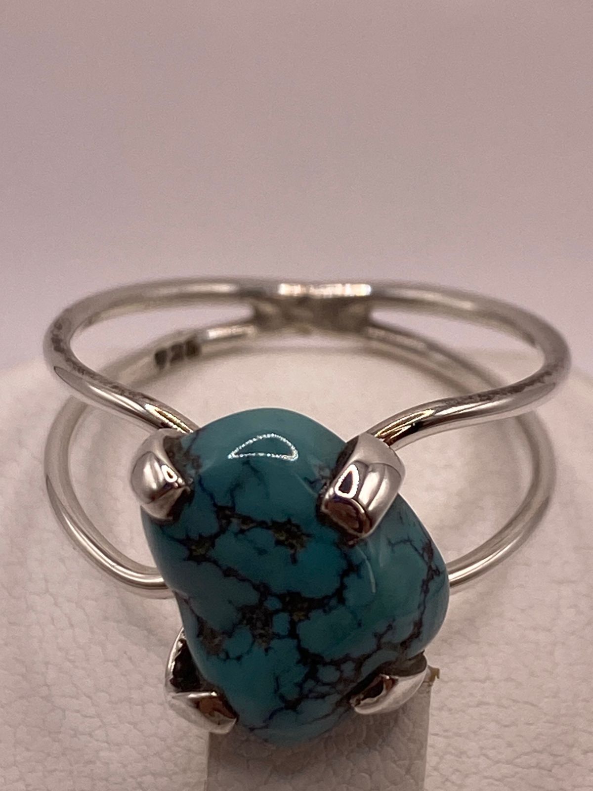 ANILLO DE PLATA LEY 925 CON TURQUESA NATURAL
