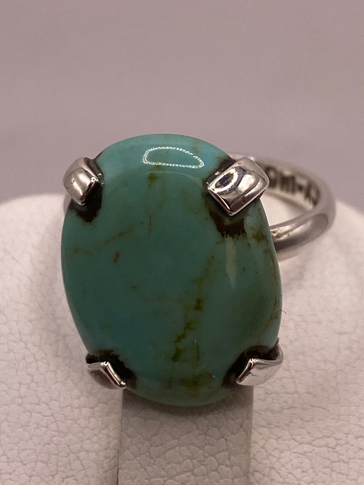 ANILLO DE PLATA LEY 925 CON TURQUESA NATURAL