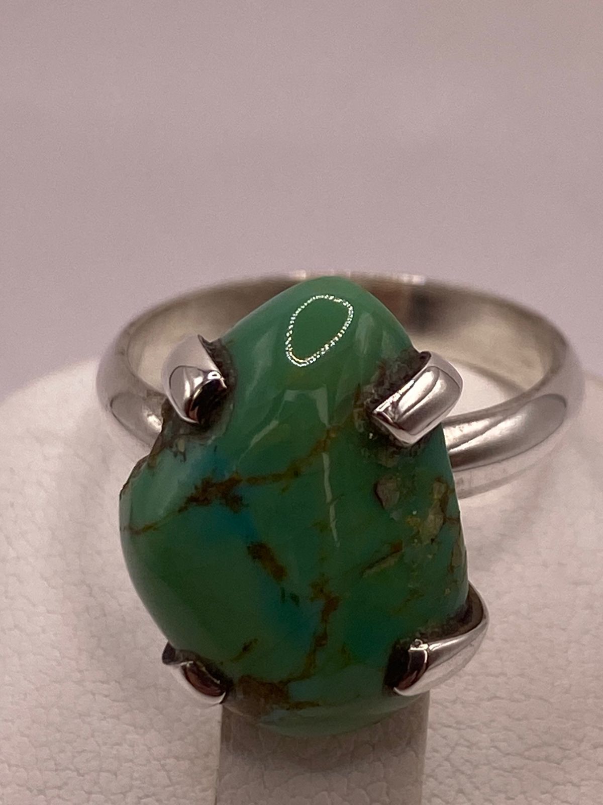 ANILLO DE PLATA LEY 925 CON TURQUESA NATURAL
