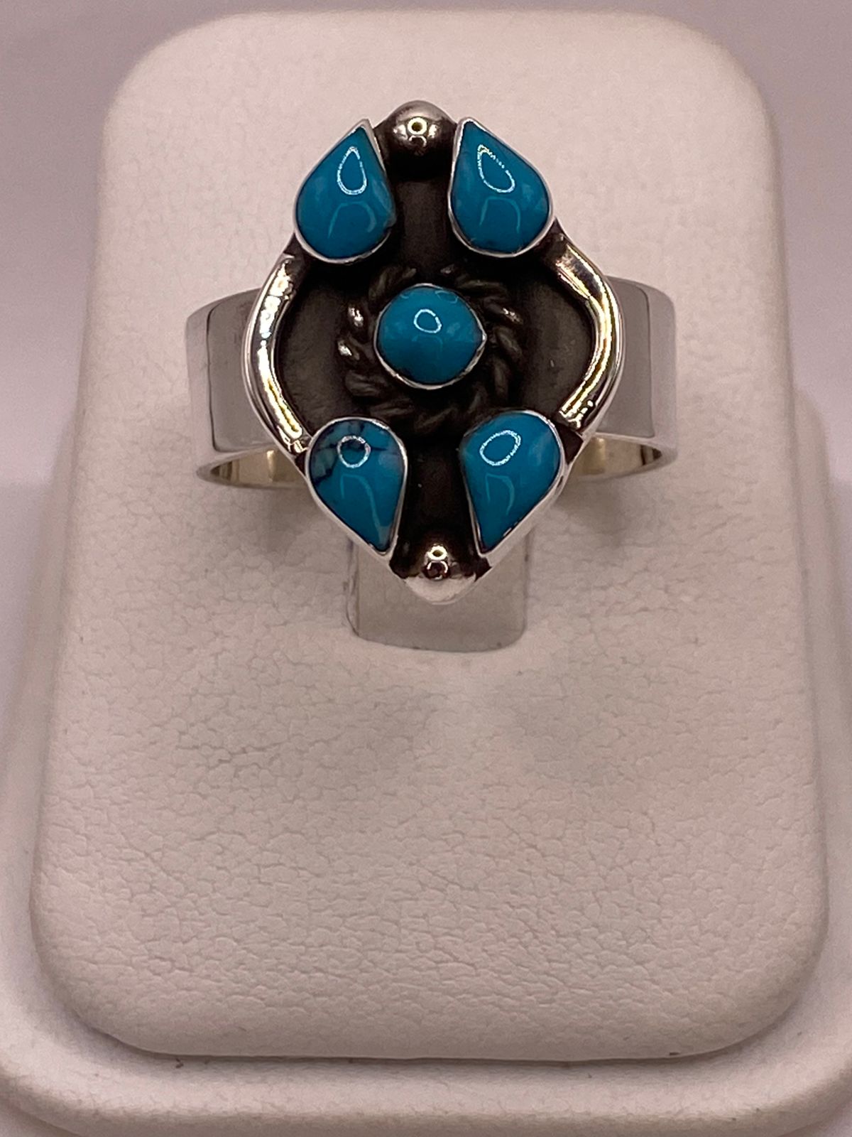 ANILLO DE PLATA LEY 925 CON TURQUESA NATURAL