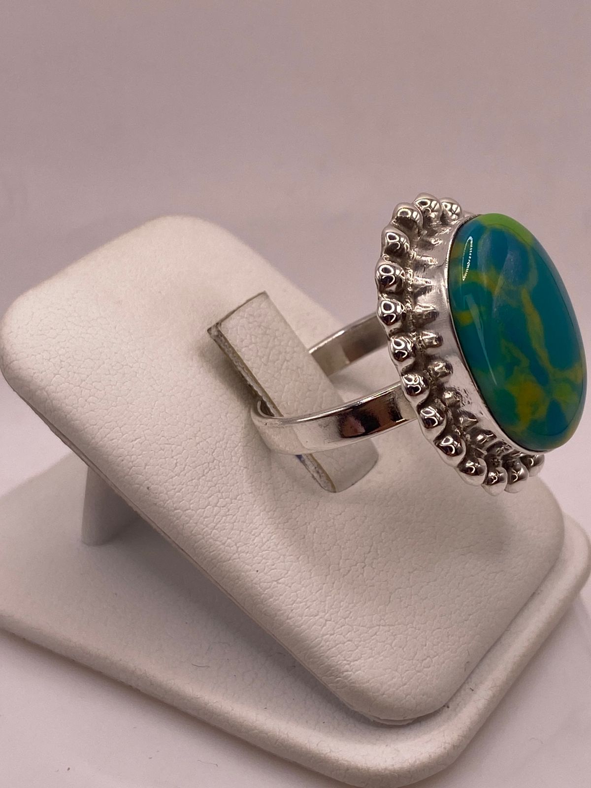 ANILLO DE PLATA LEY 925 CON TURQUESA NATURAL