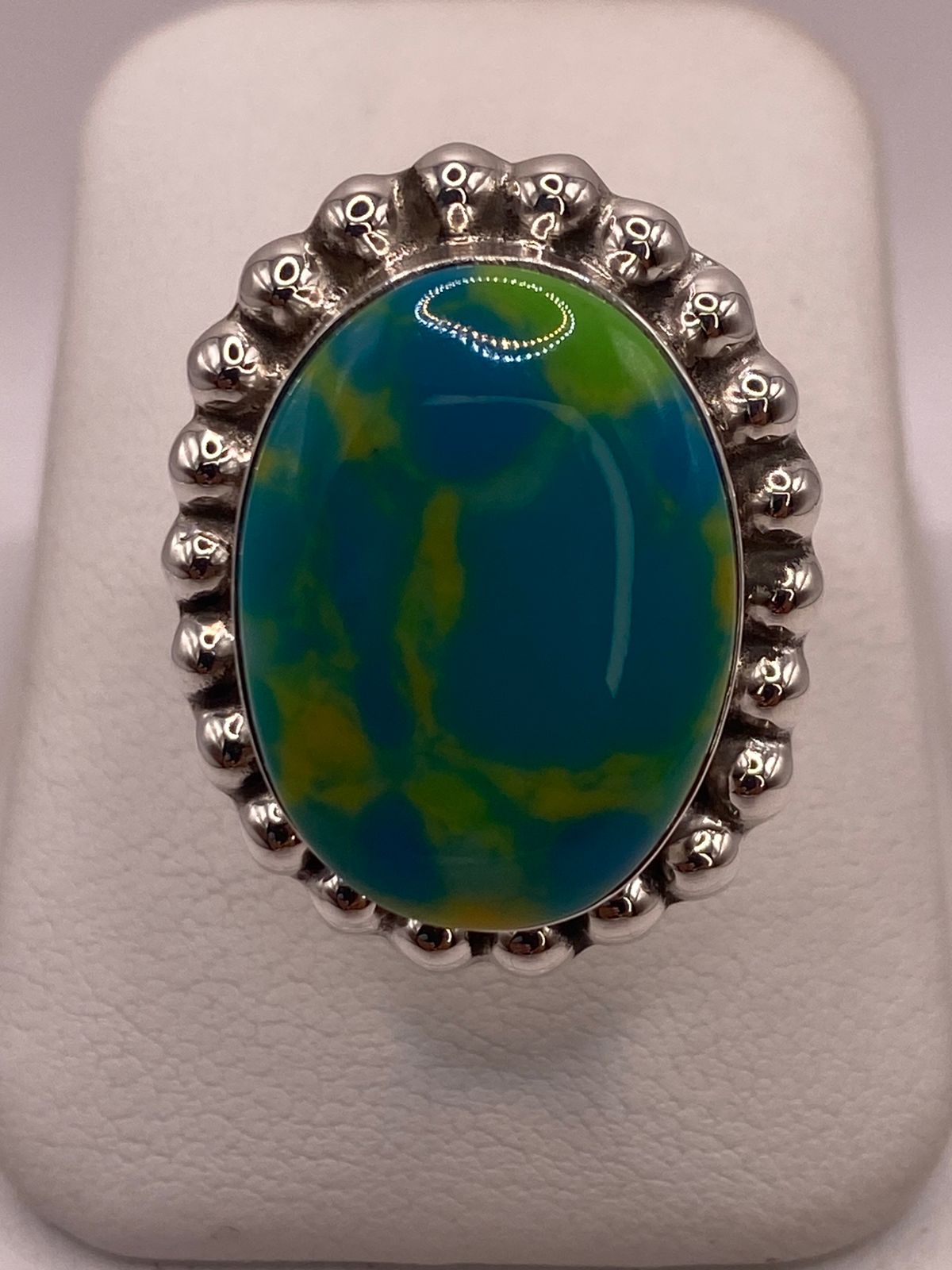 ANILLO DE PLATA LEY 925 CON TURQUESA NATURAL