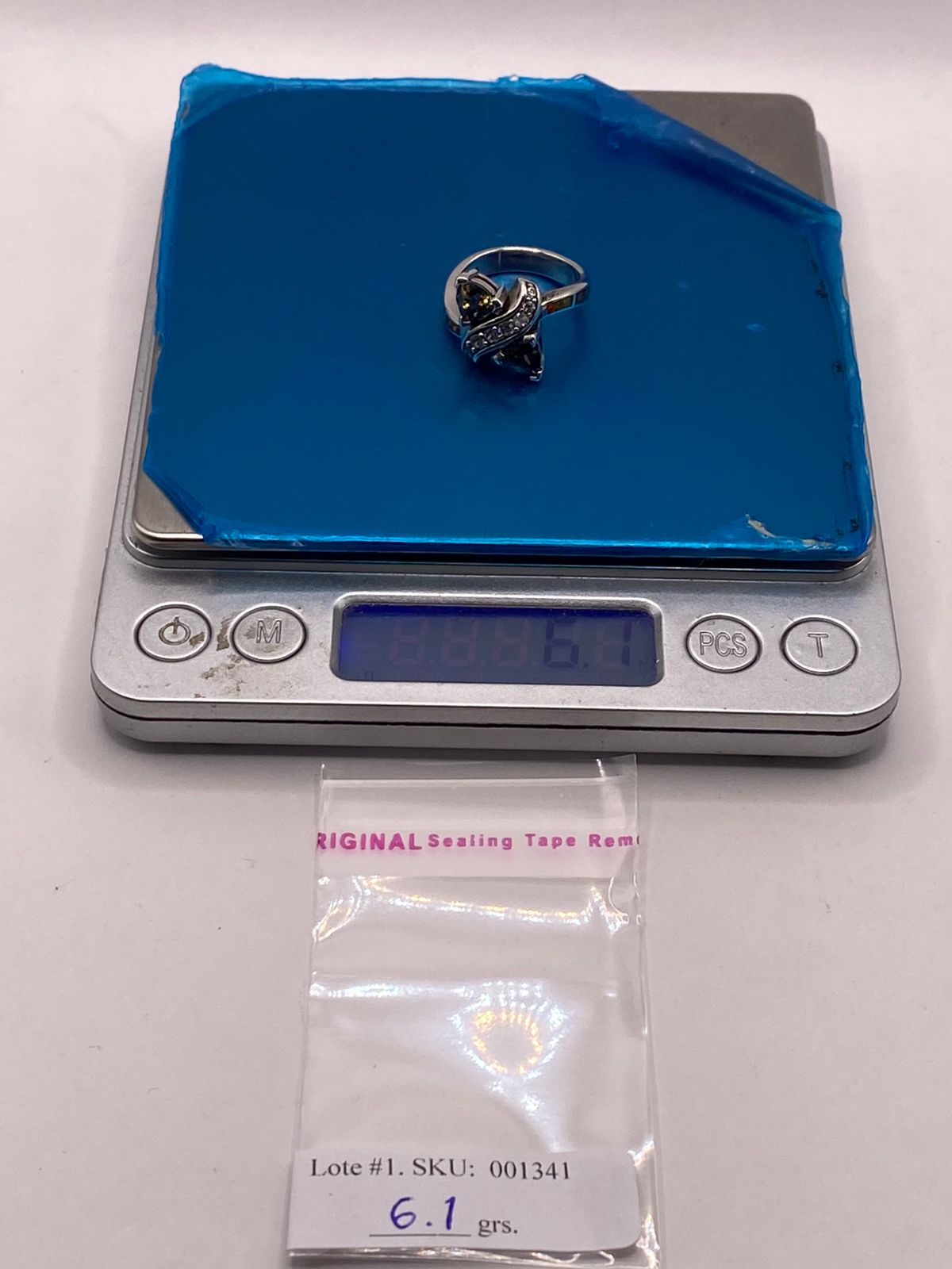 ANILLO DE PLATA LEY 925 CON ZIRCONIAS TRILLON OSCURAS, ÓPALO DE FUEGO Y ZIRCONIAS