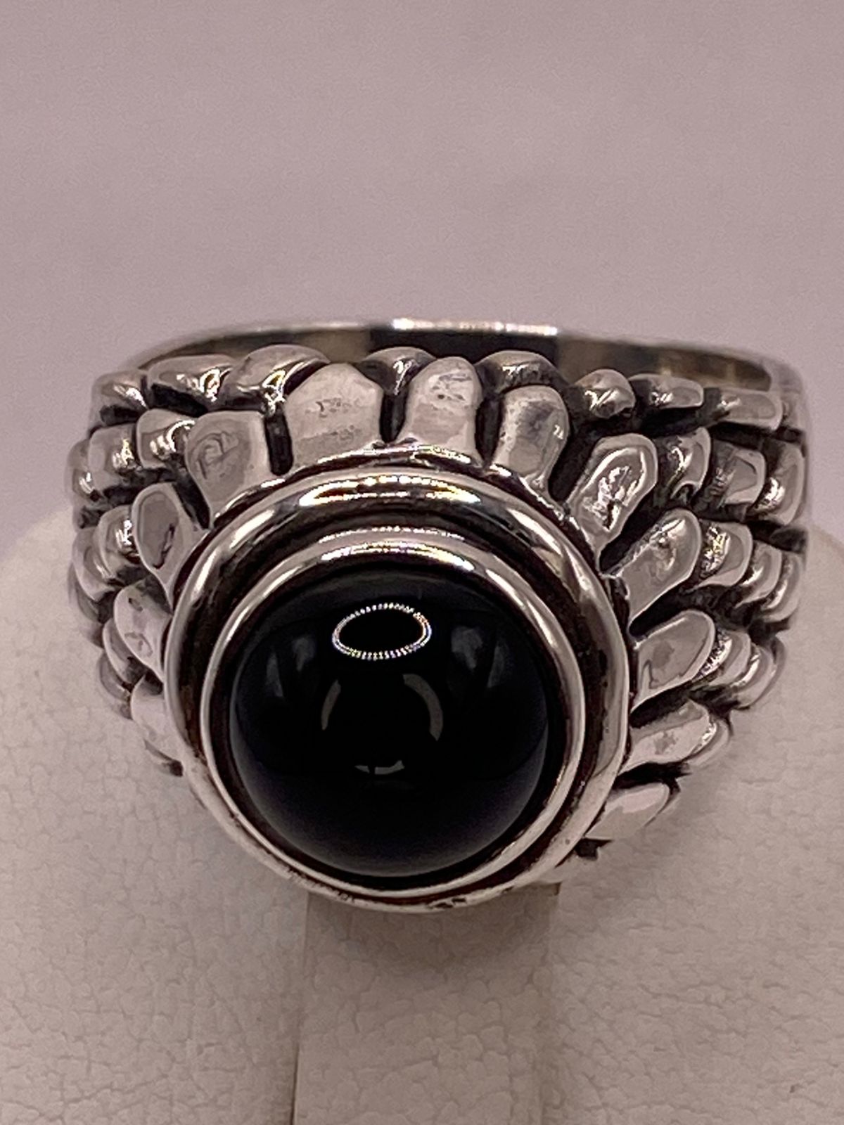ANILLO DE PLATA LEY 950 CON ÓNIX NEGRO