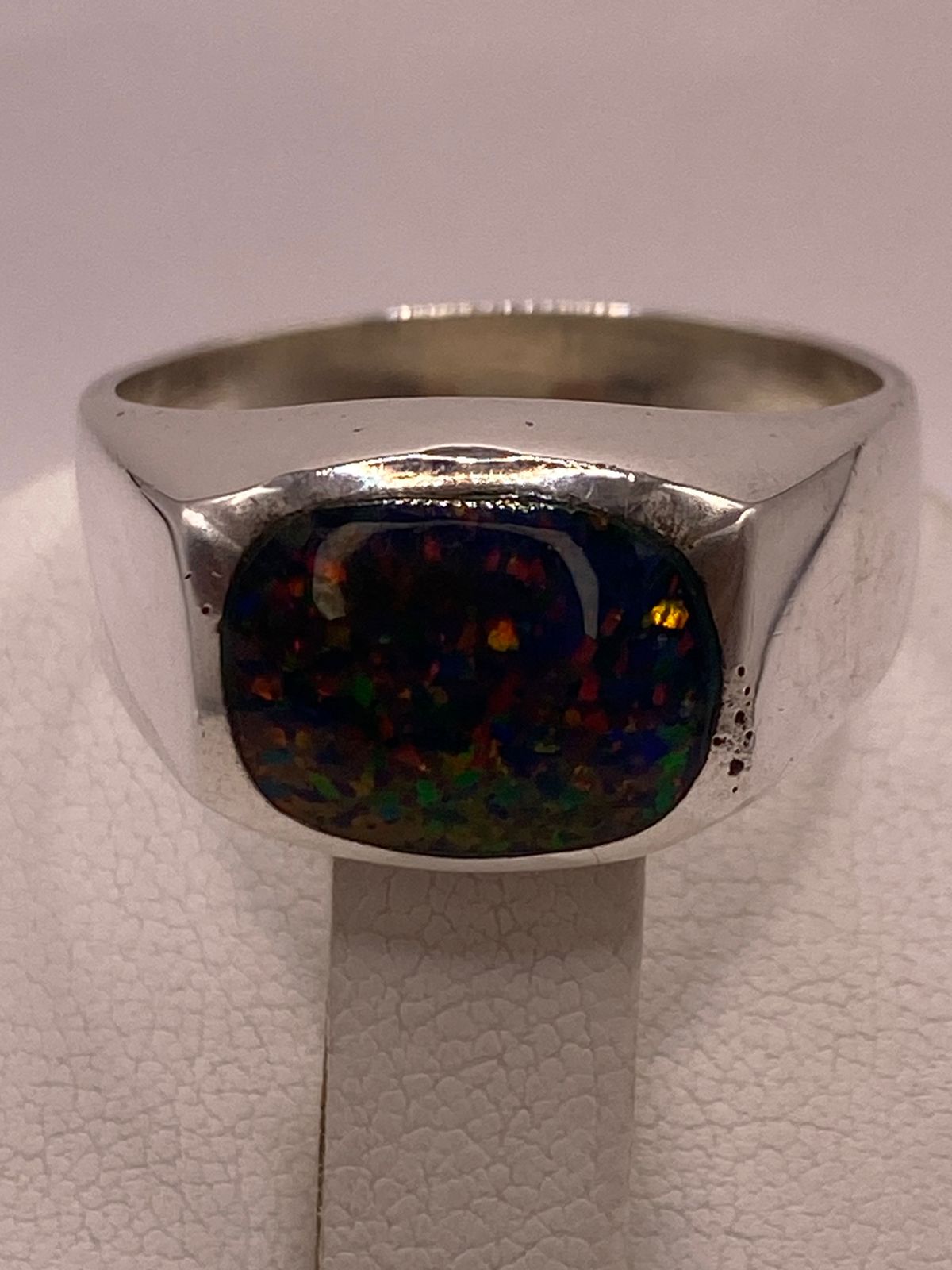 ANILLO DE PLATA LEY 950 CON ÓPALO