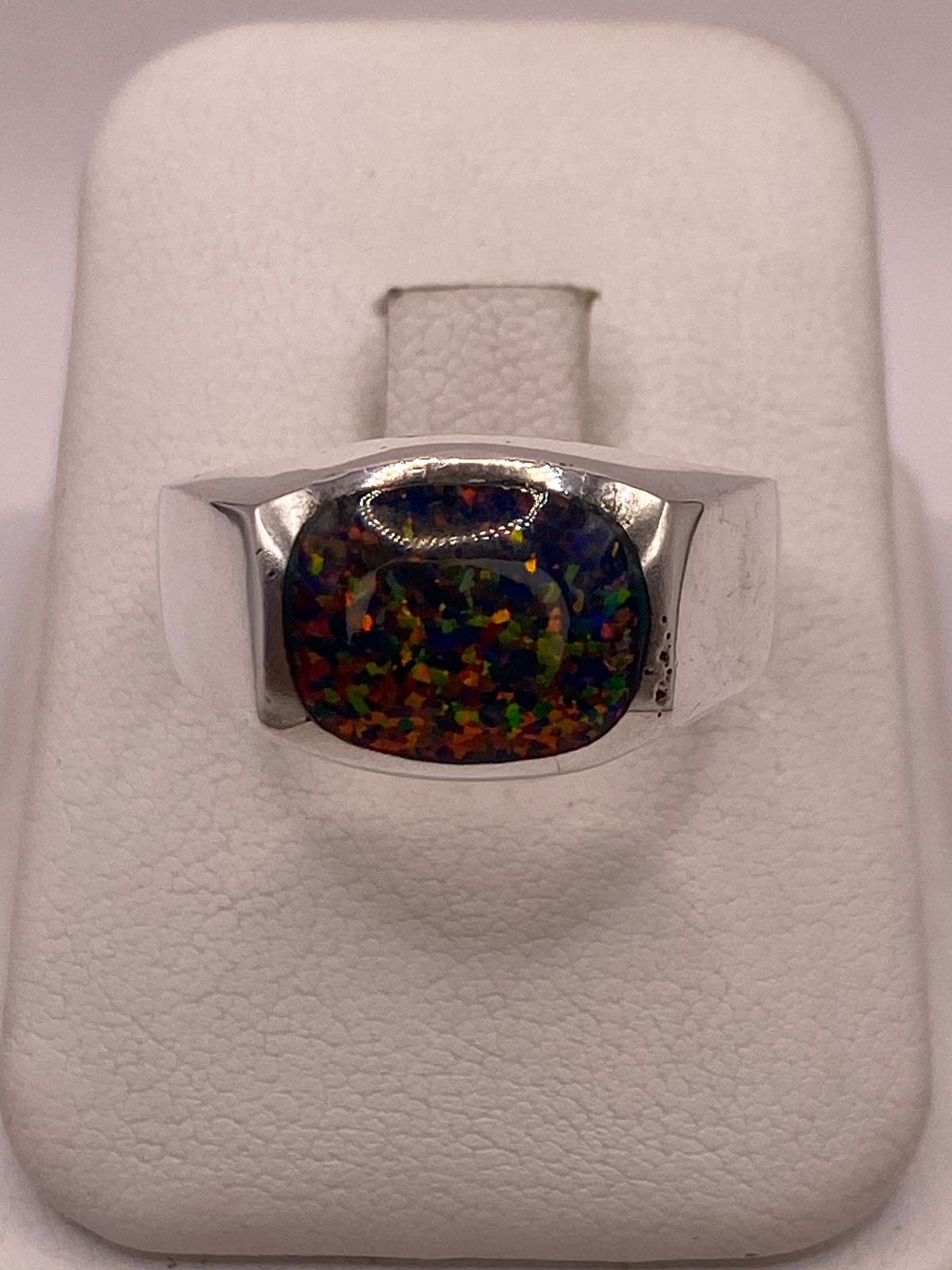 ANILLO DE PLATA LEY 950 CON ÓPALO
