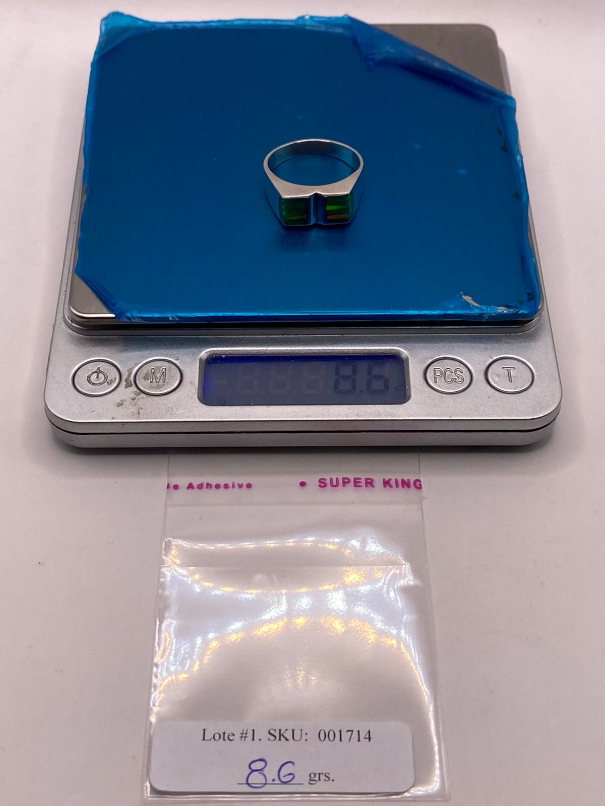 ANILLO DE PLATA LEY 950 CON ÓPALO IRIDISCENTE