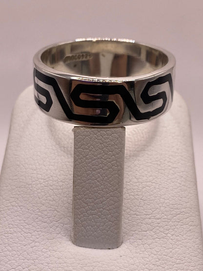 Anillo de Plata .925 con Greca Prehispánica