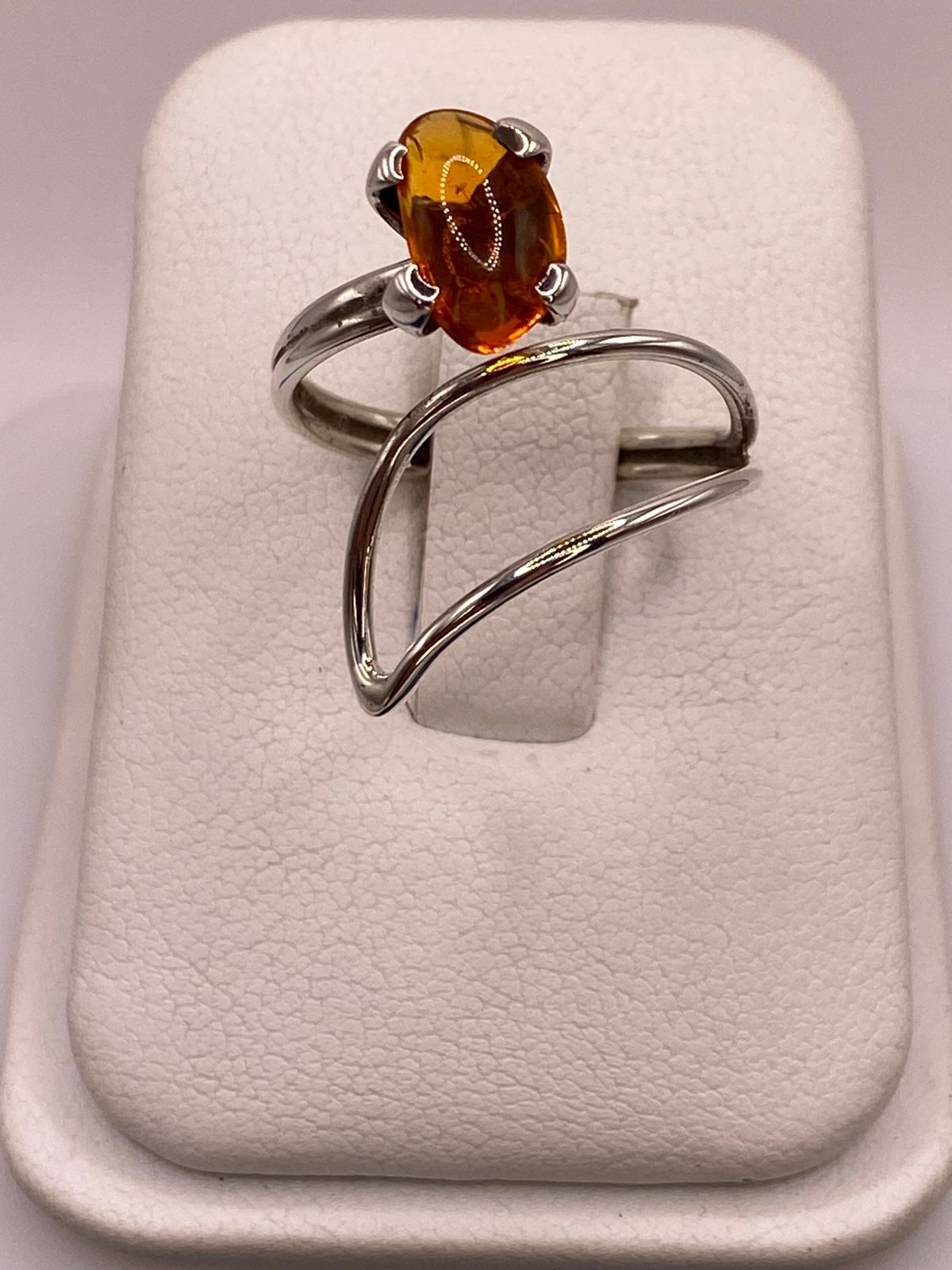 ANILLO DE PLATA 925 CON PIEDRA ÁMBAR