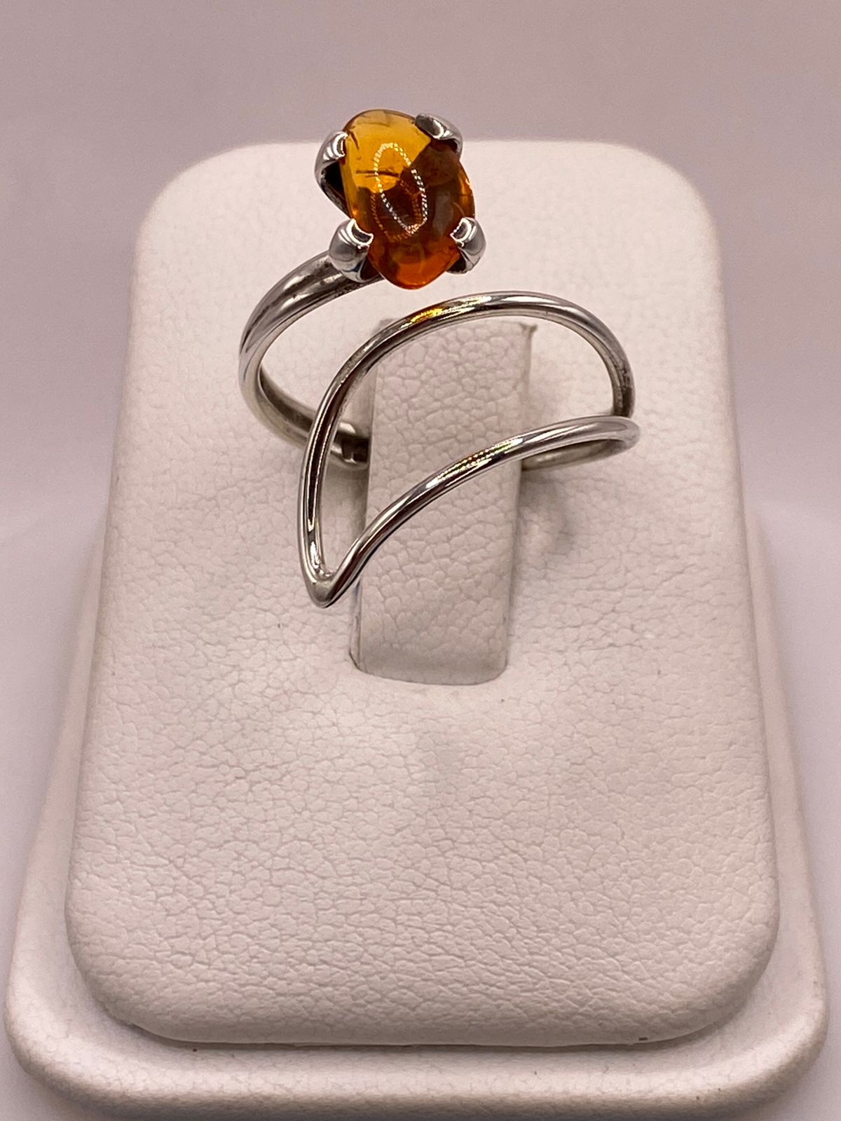 ANILLO DE PLATA 925 CON PIEDRA ÁMBAR