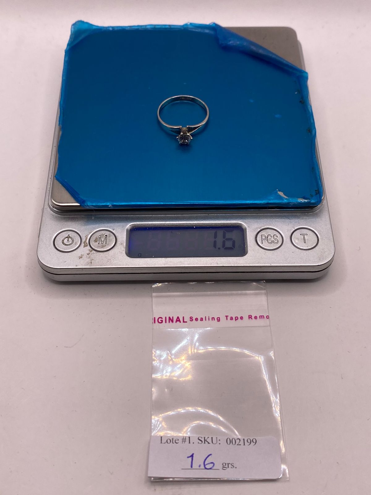 Anillo Solitario de Zirconia Blanca en Plata Ley 925
